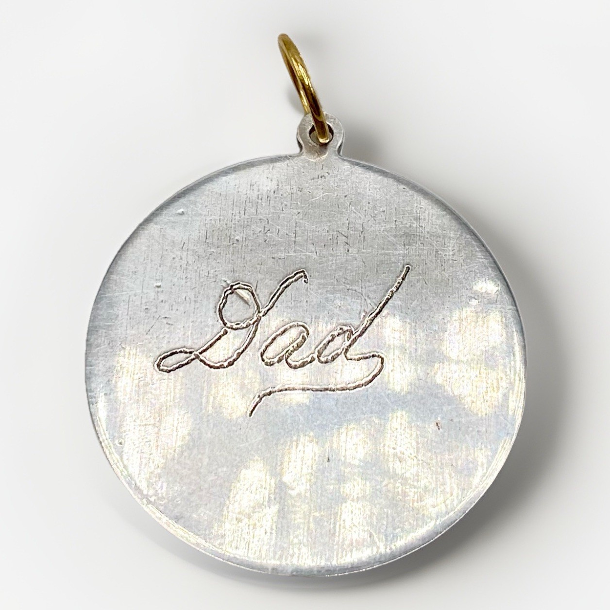 Florida Charm Pendant Silver Plate Brass 14K Gold Accent Dad 70s Souvenir Medal