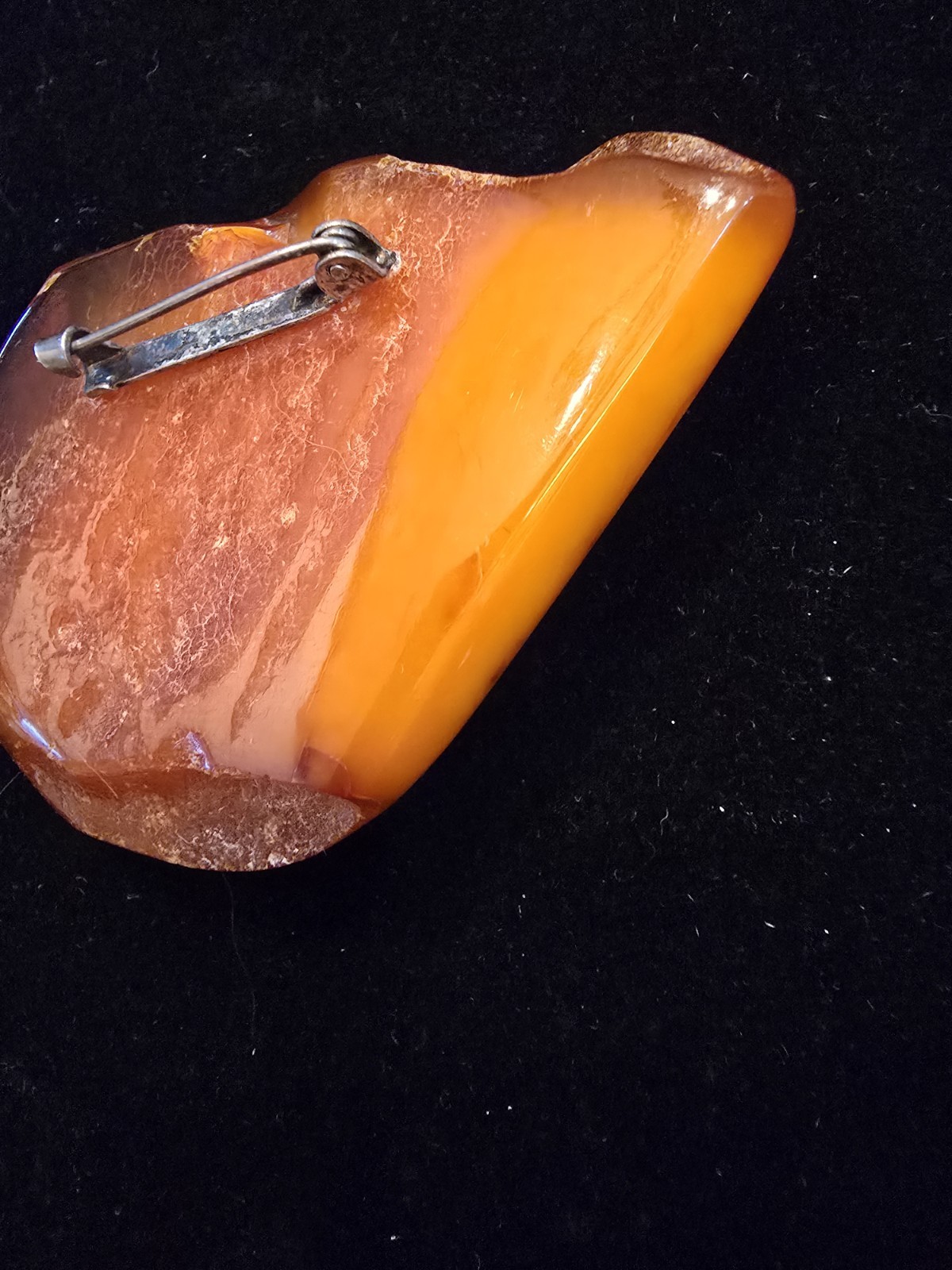 Vintage Natural Butterscotch/Honey Baltic Amber Brooch/Pin 25.5G Hand-Polished