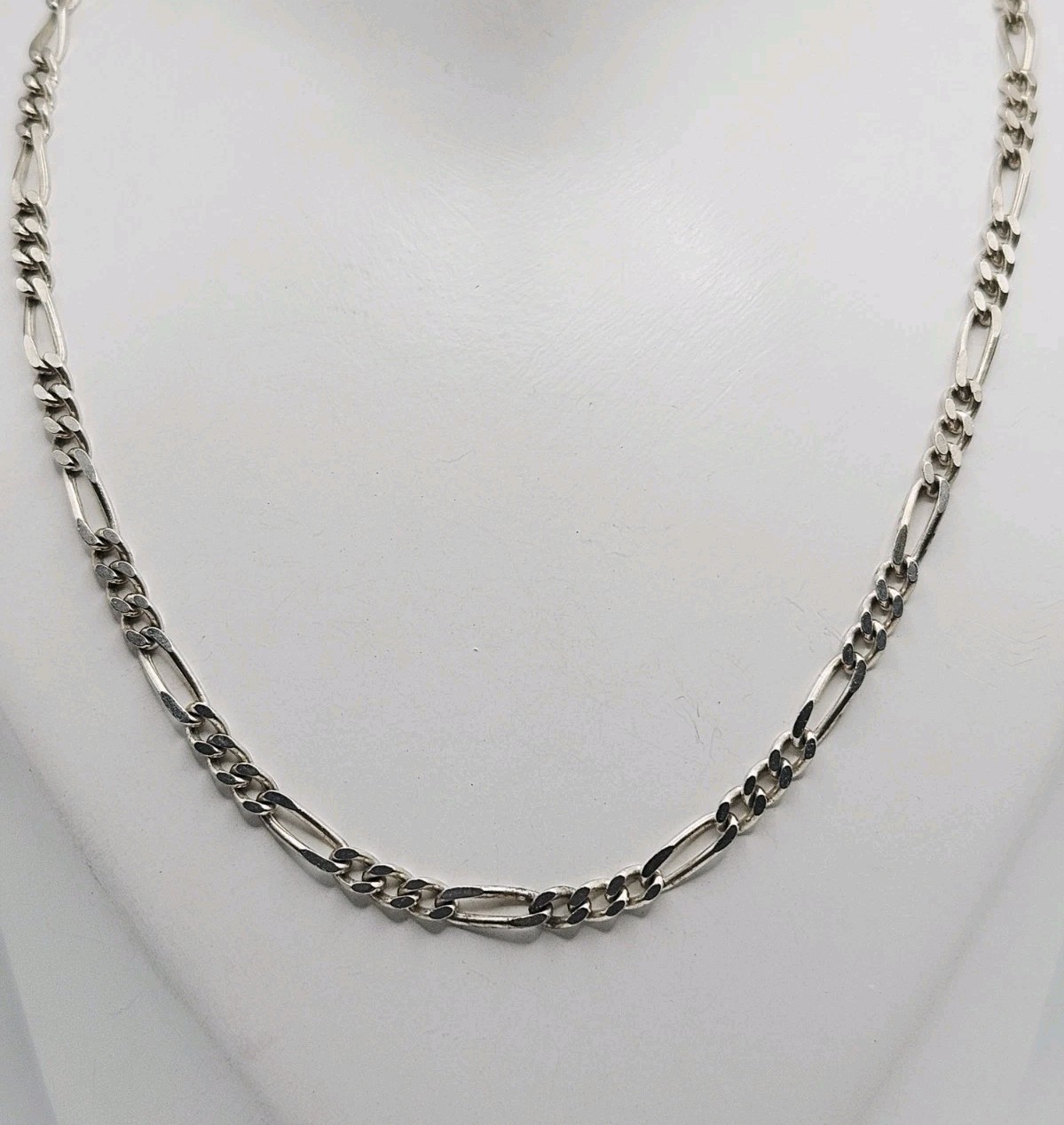 FAS Sterling Silver Vintage Figaro Link 2.5mm Chain Necklace 24″