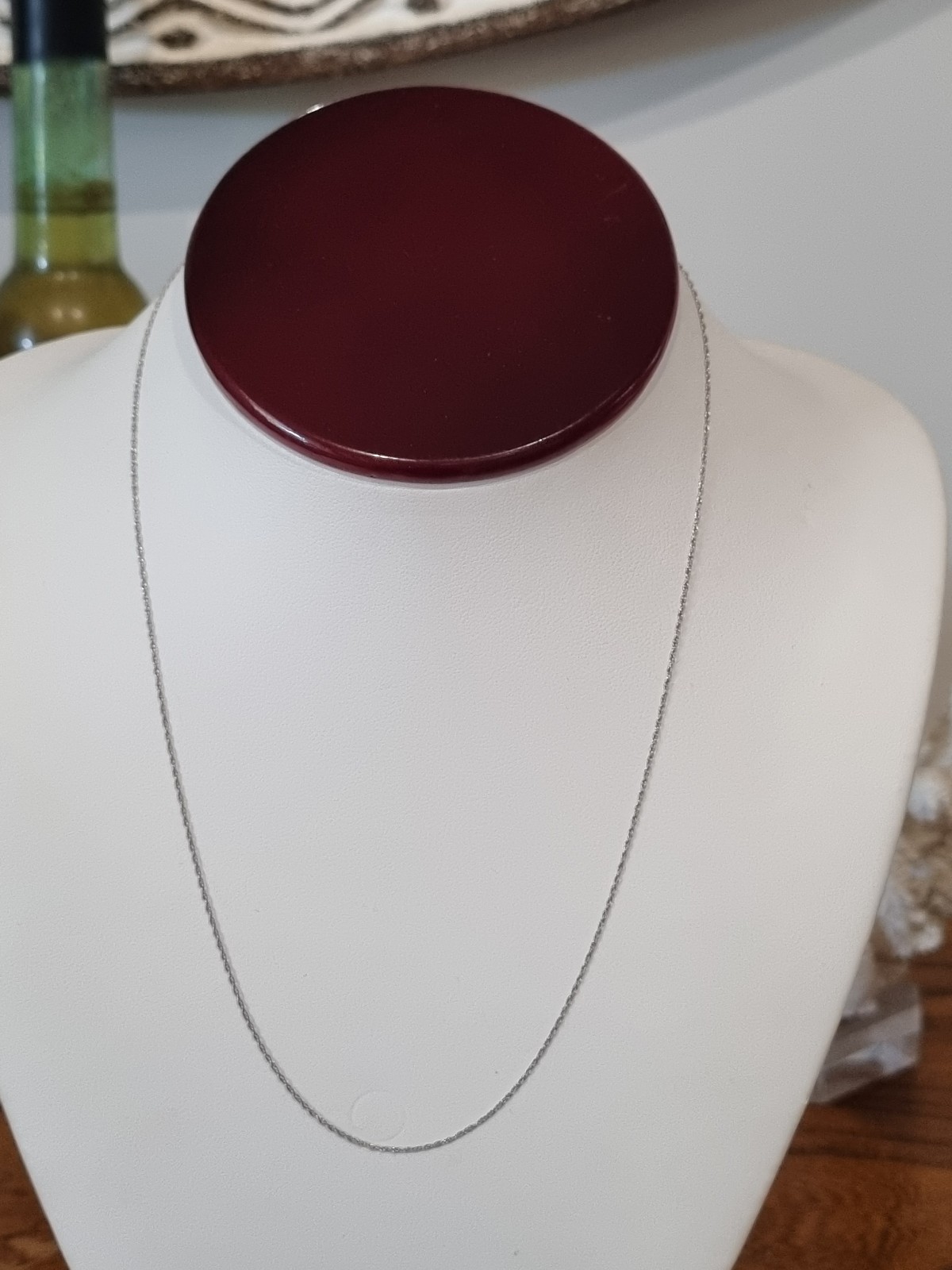 Vintage 10k White Gold Chain Necklace USA made See Video .57gm 46.5cms 18.25inc