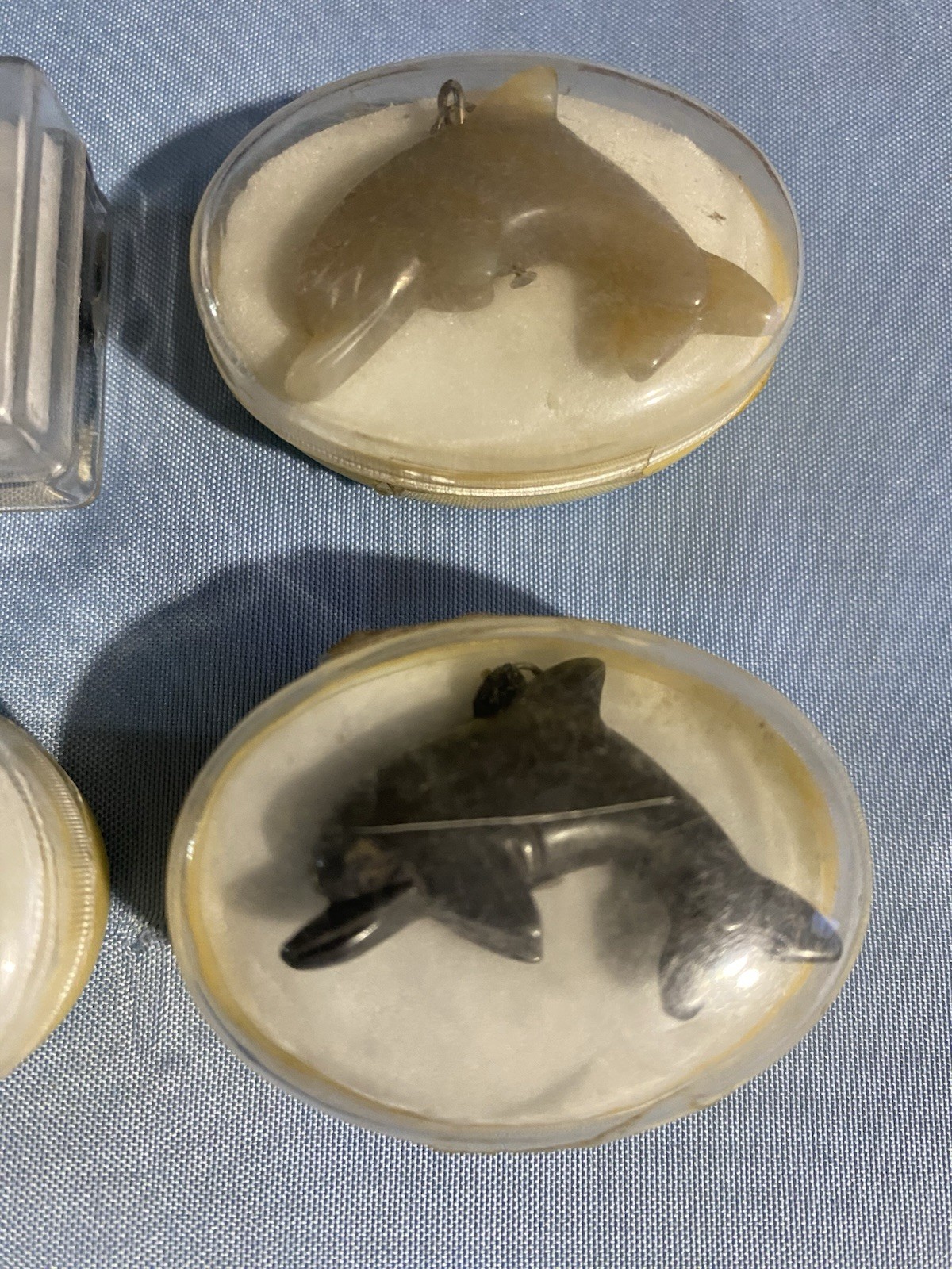Vintage Lot Of 4 Dolphin Pendants Different Colors Metal NEW