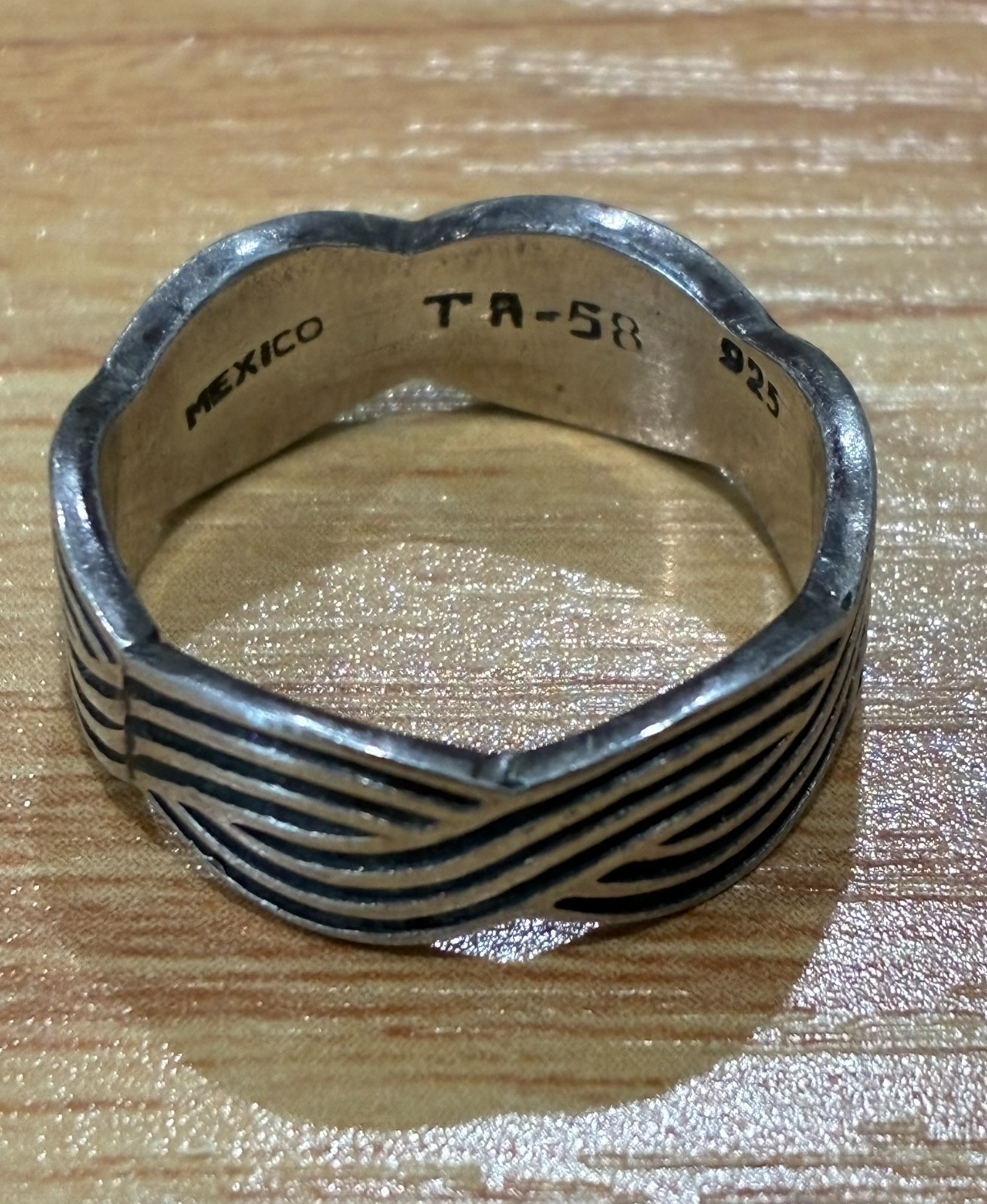 Vintage Taxco Mexico 925 Sterling Silver Wave Braid Band Ring TA-58 5.27g
