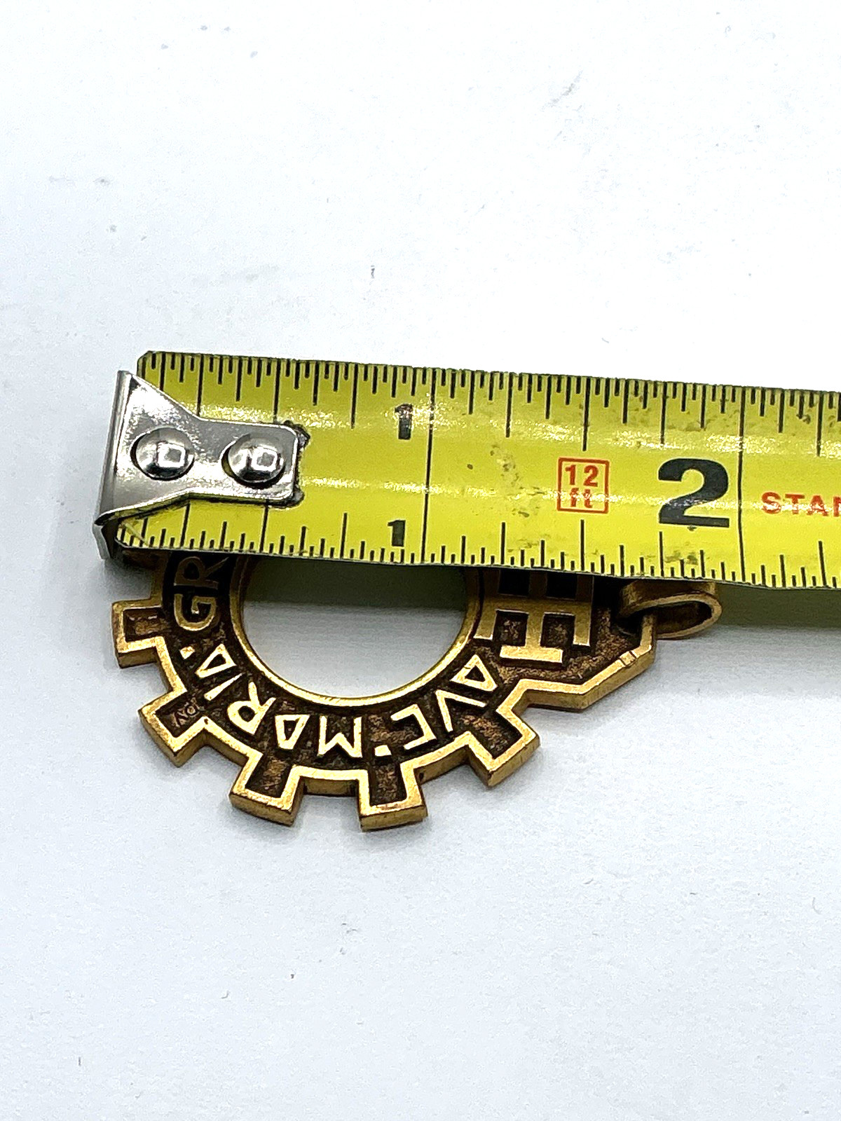 Vtg French Dizainier Cross Gold Tone Rosary Ring Pendant Ava Maria Boy Scouts