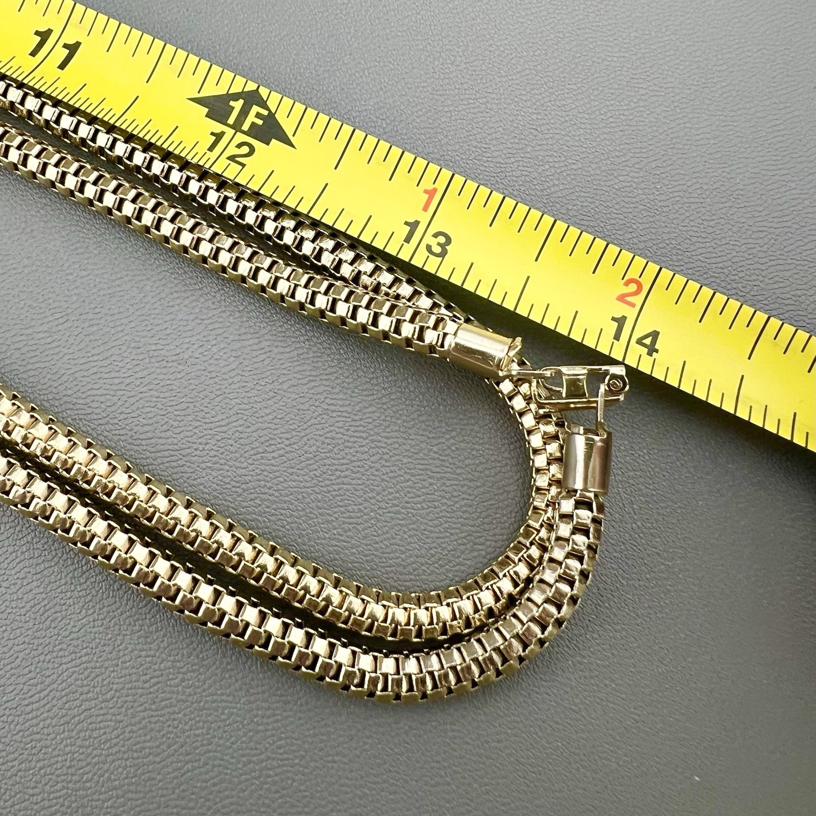 Vintage Coro Necklace Rolled Mesh Chain Gold Tone Long Signed 56”