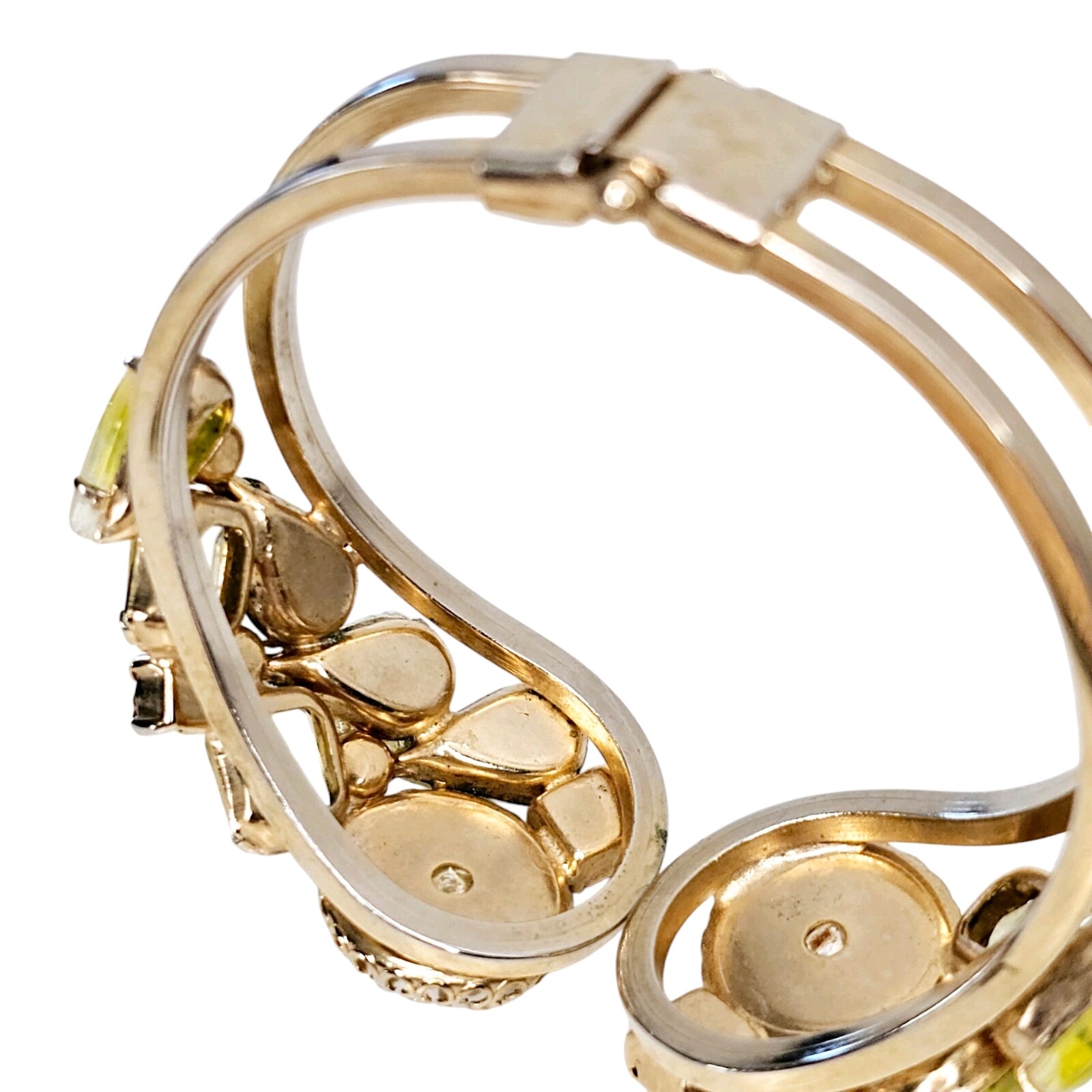 Vintage Juliana DeLizza & Elster Pearls Opalescent Rhinestone Clamper Bracelet