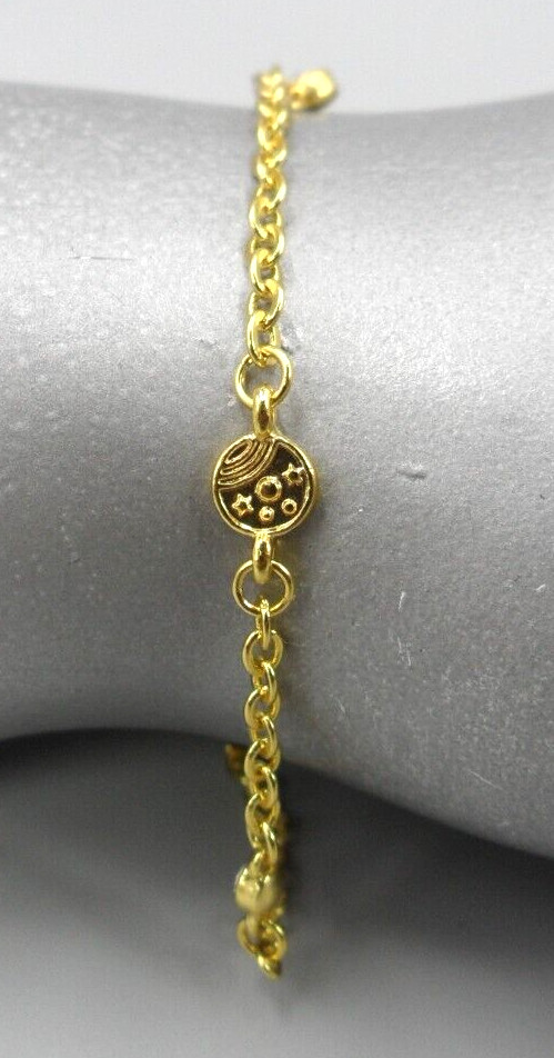 Celestial Station Chain Bracelet Dainty Rainbow Sun Stars Crystal Charm Gold Tn