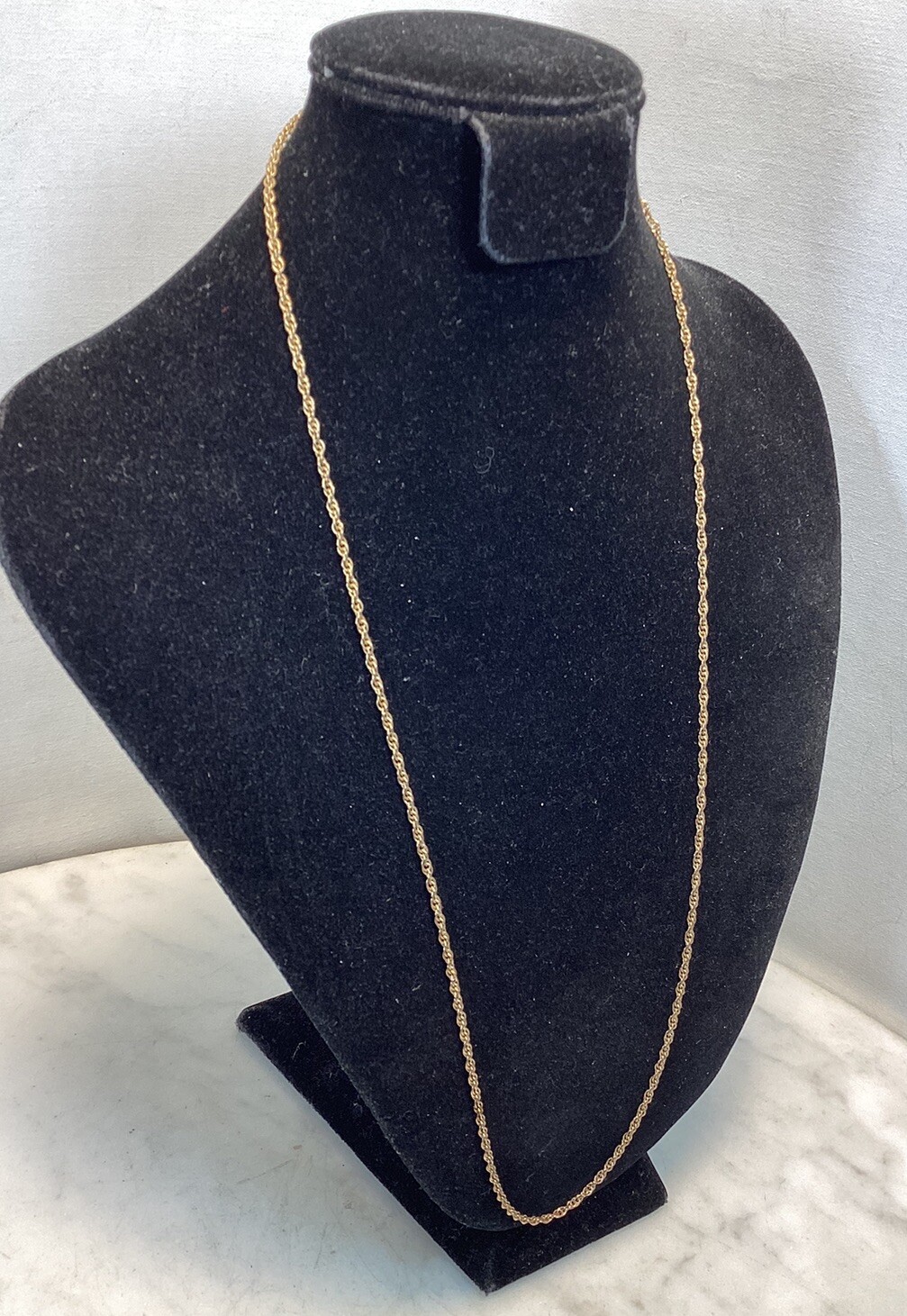 Vintage CA CO Gold Filled Rope Chain Necklace 24” Long
