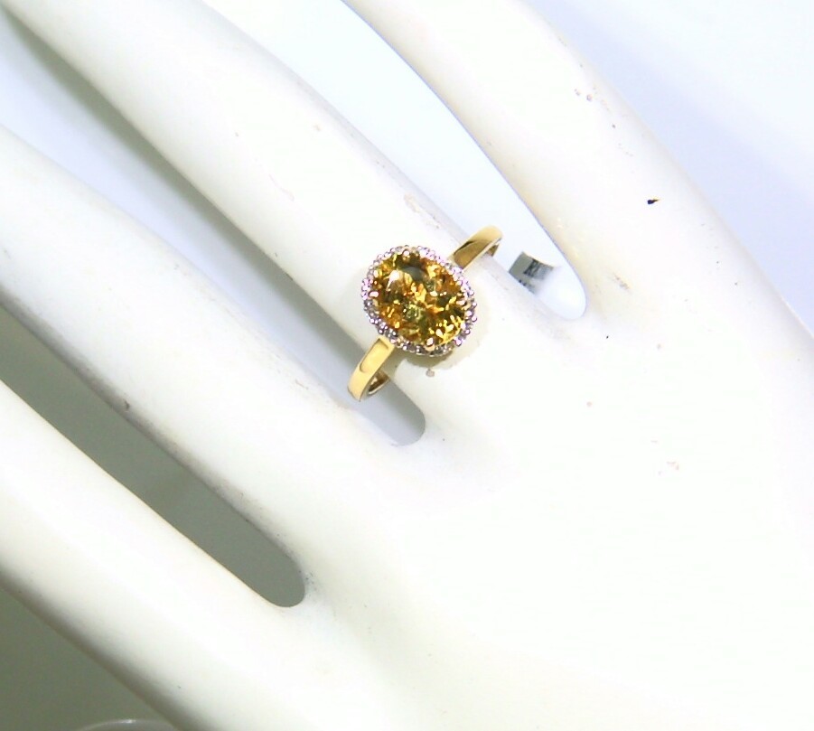 1.82CT 14K Gold Natural Beryl Halo Cut White Diamond Vintage Engagement Ring