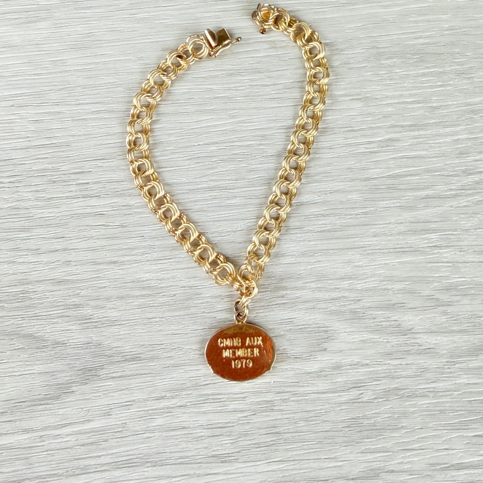 Vintage Krementz Gold Filled Plated or Overlay Starter Charm Bracelet w/ Charm
