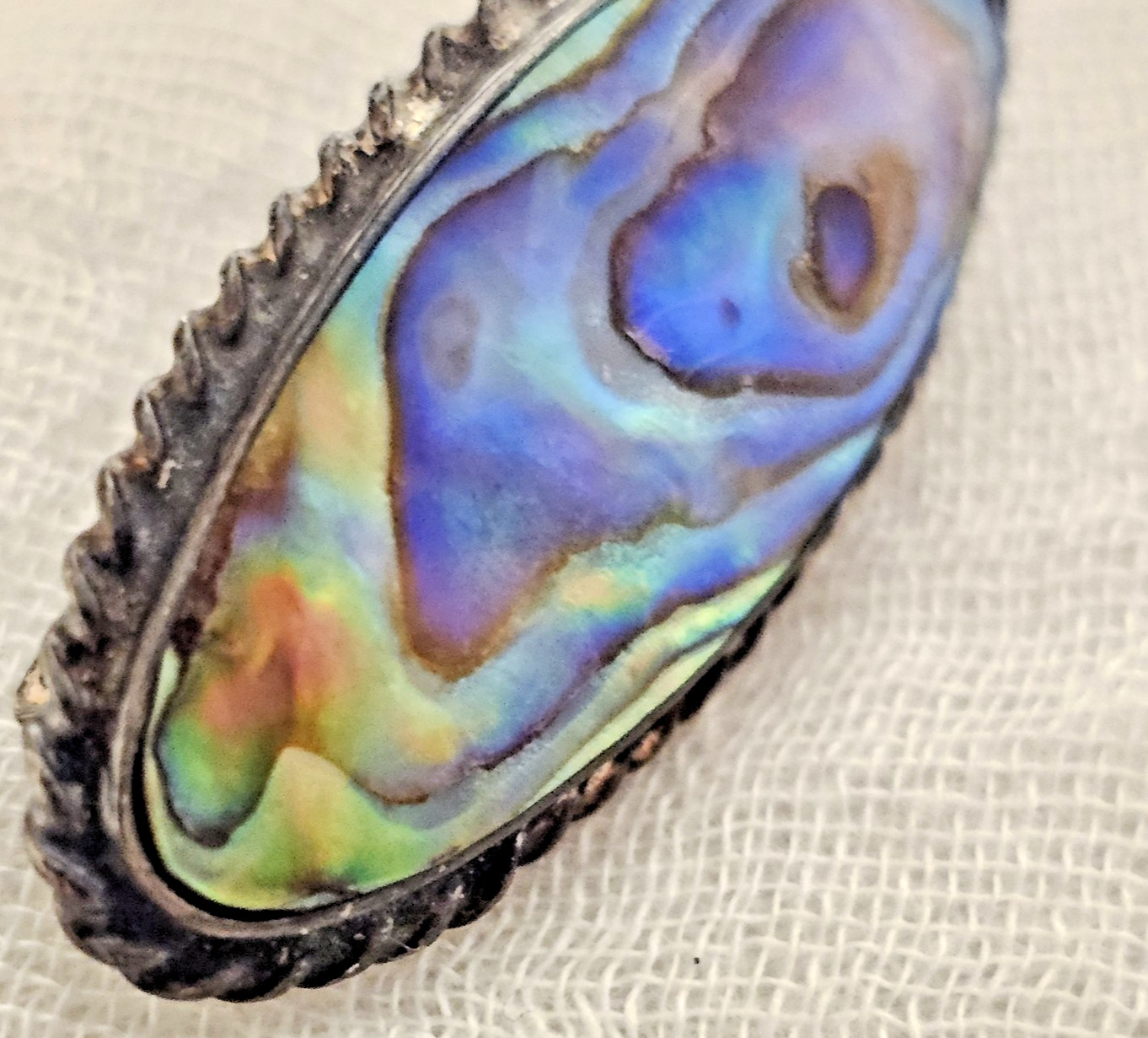 VTG Ariki Ataahua Sterling Silver Paua Abalone Brooch New Zealand Bee Symbol