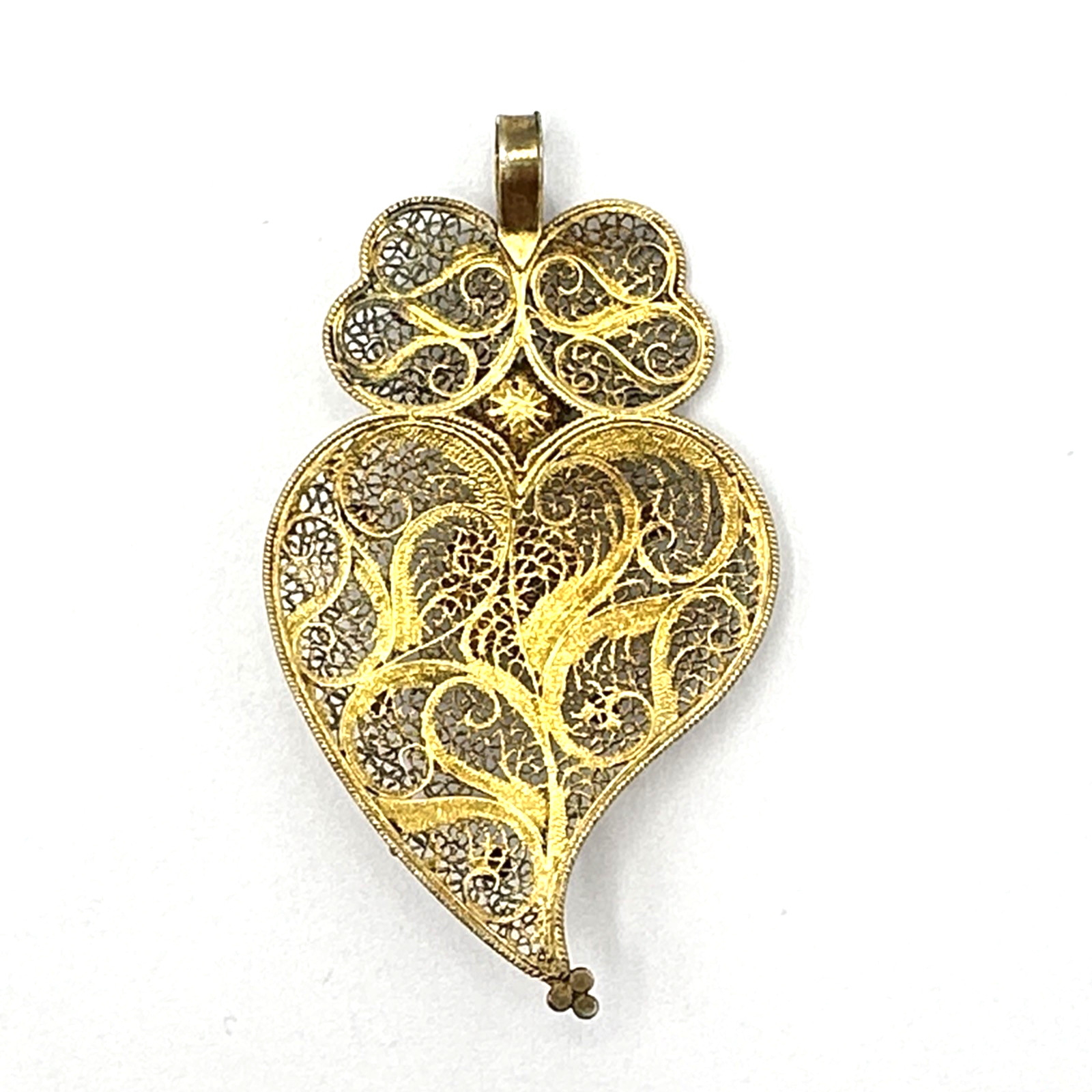 VIANA HEART pendant & earring set – vintage filigree sterling silver gold wash