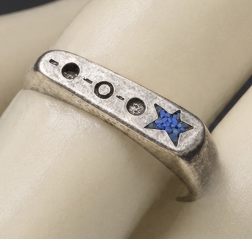 Carolyn Pollack Relios 925 Sterling Silver Turquoise Star Stack Ring Raised Top