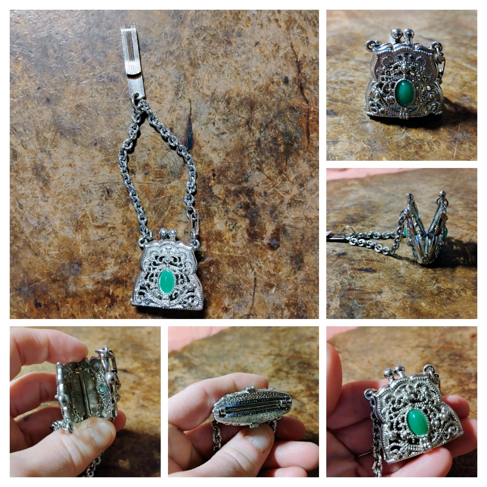Unique Piece Silver Tone Filagree Coin Purse Not Sure If It’s A Pendant Or…