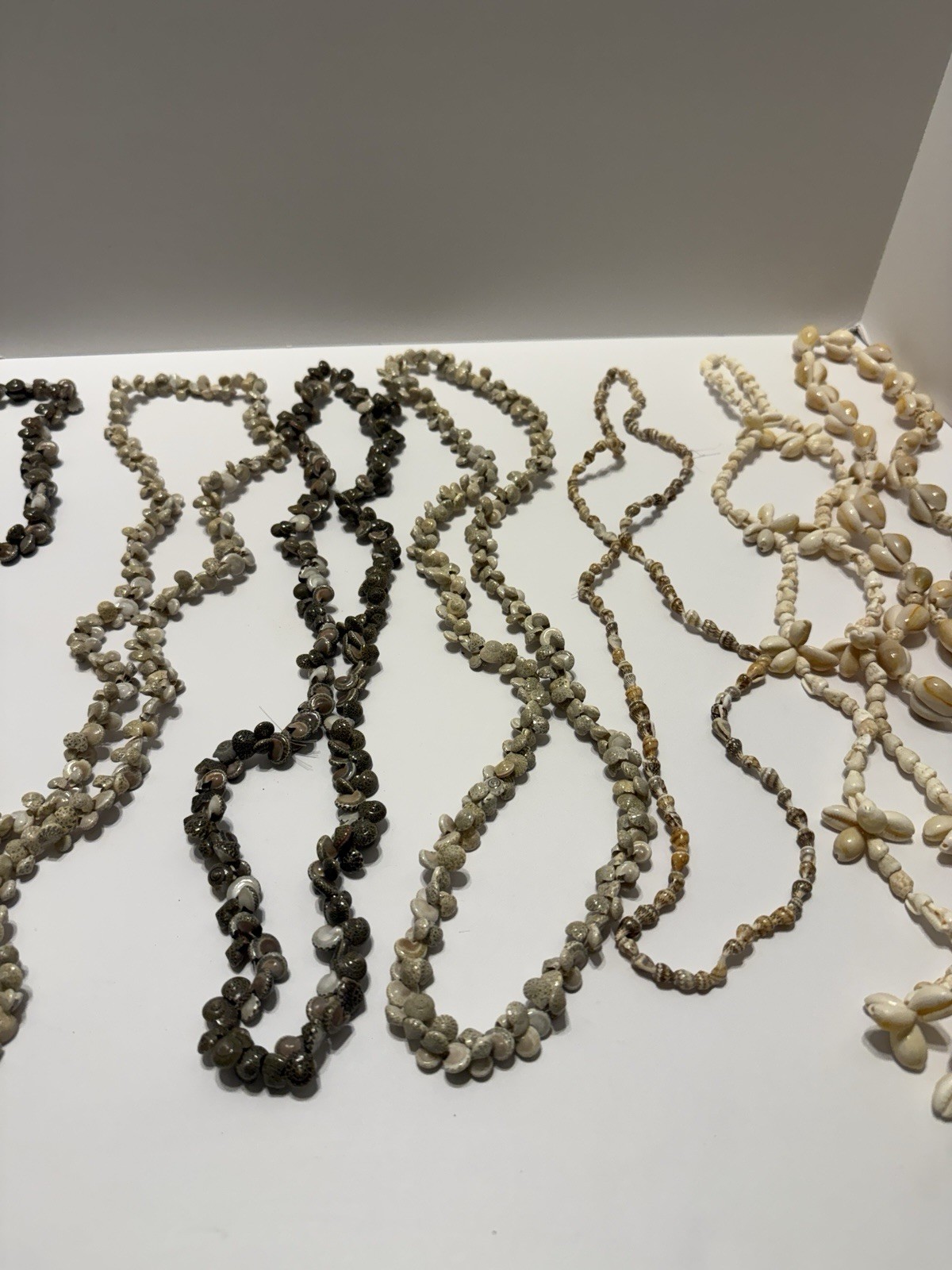 Shell Necklaces Vintage Style Shell Lei Tiny Natural Sea Shells Lot Of 8