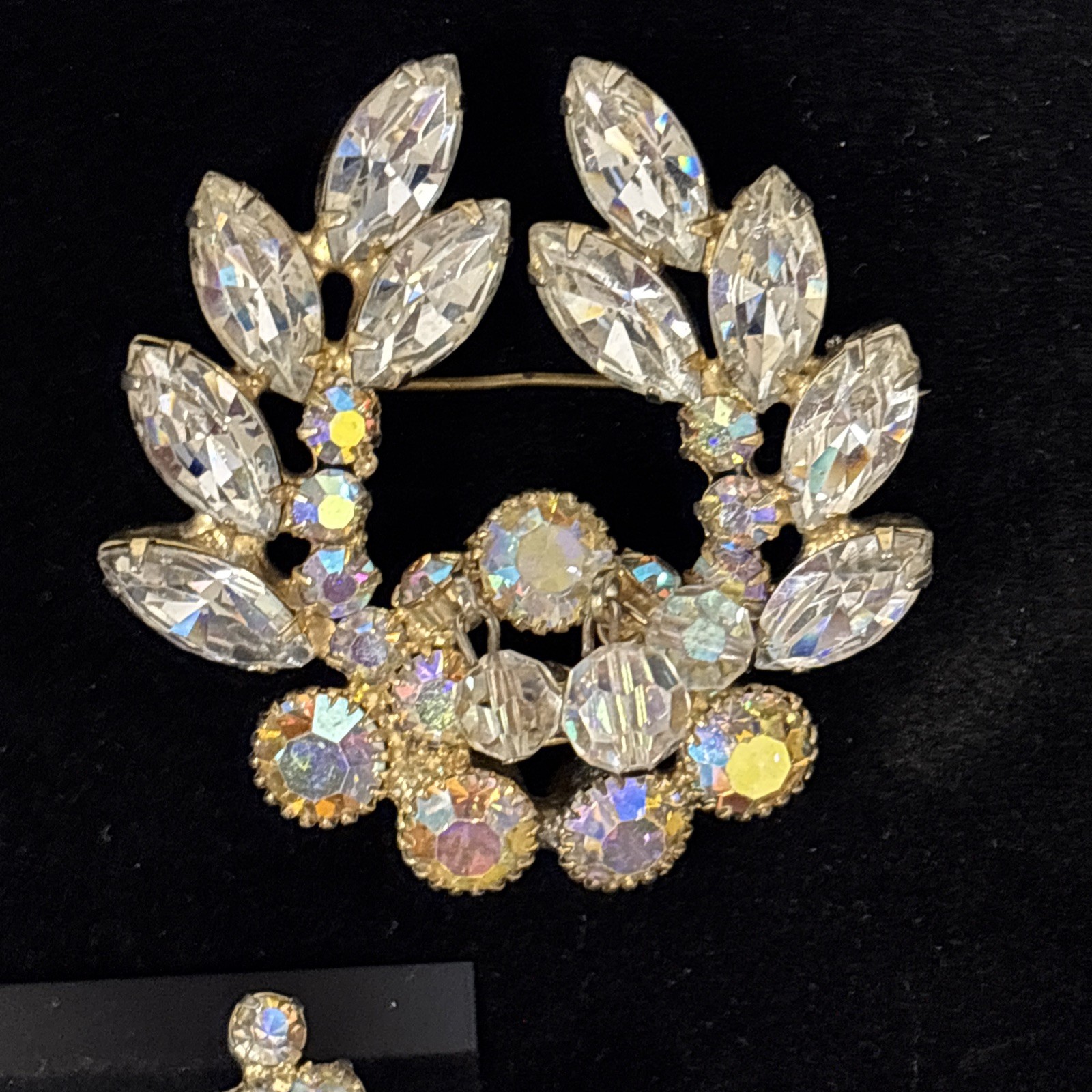DeLizza & Elster Juliana Jewelry Set Brooch Earrings Verified 1950s Horseshoe