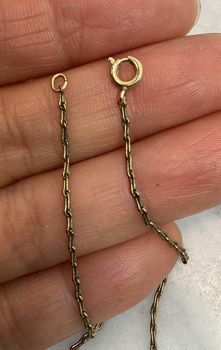 Vintage Gold Filled Bar Link Chain Necklace 18” Long