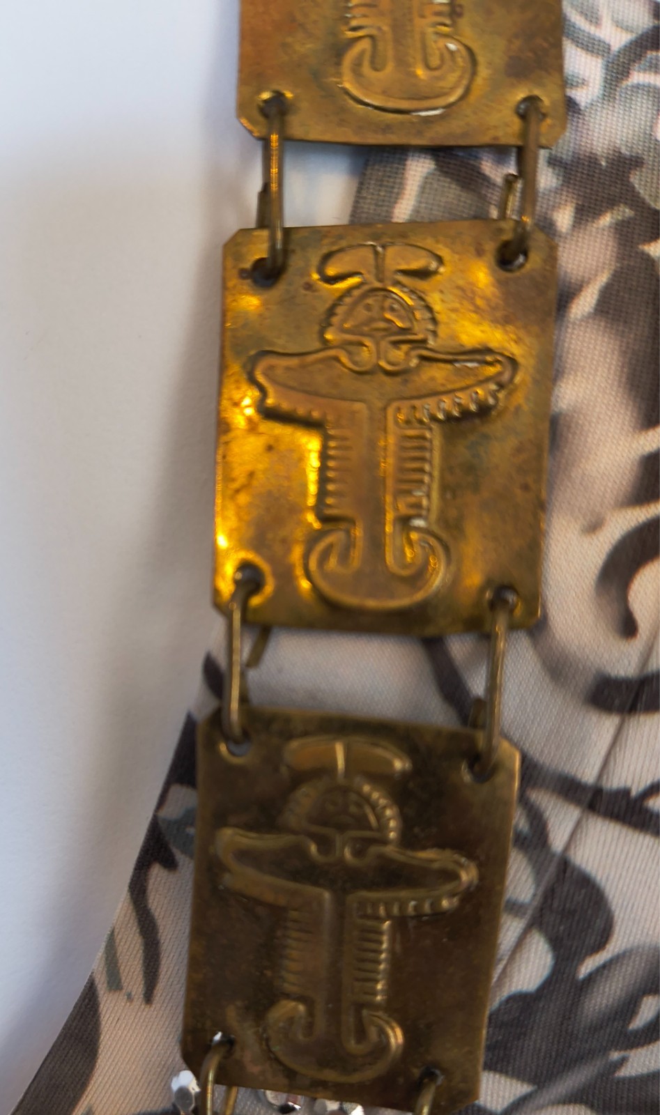 Vintage MCM Brass Link Necklace or Belt Brutalist Modernist