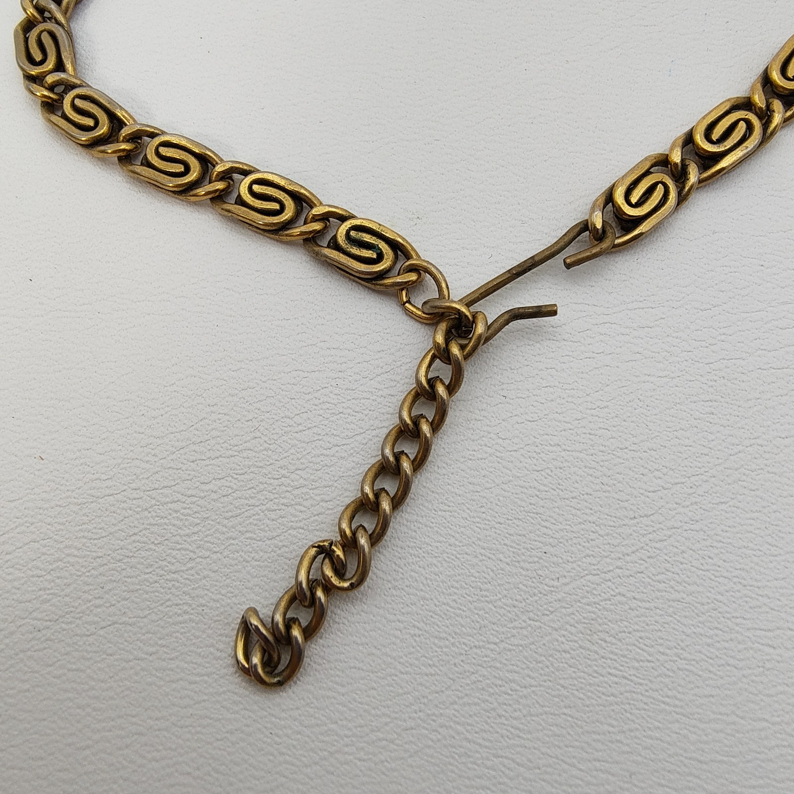 Vintage Florenza Victorian Style Choker Necklace Gold Tone AB Rhinestone Signed