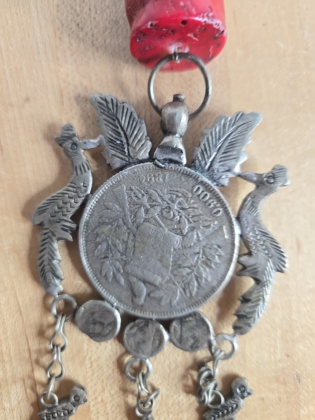 Vintage Guatemalan Chacal Necklace With 1894 Coin
