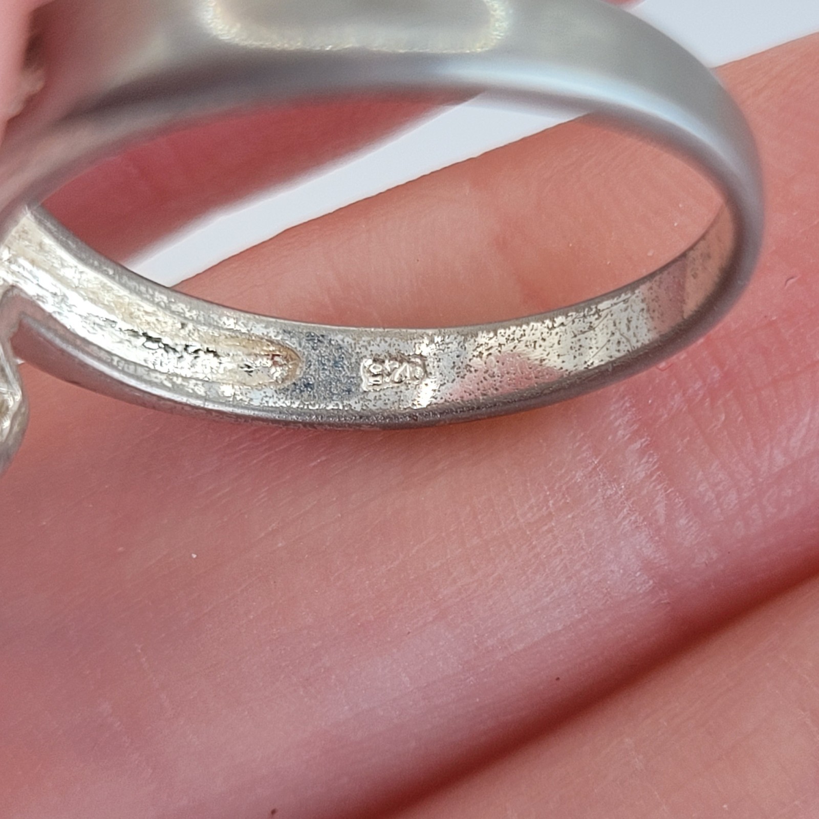Vintage IBB 925 Sterling Silver Trillion Cut Pink CZ Bypass Ring Size 6.75