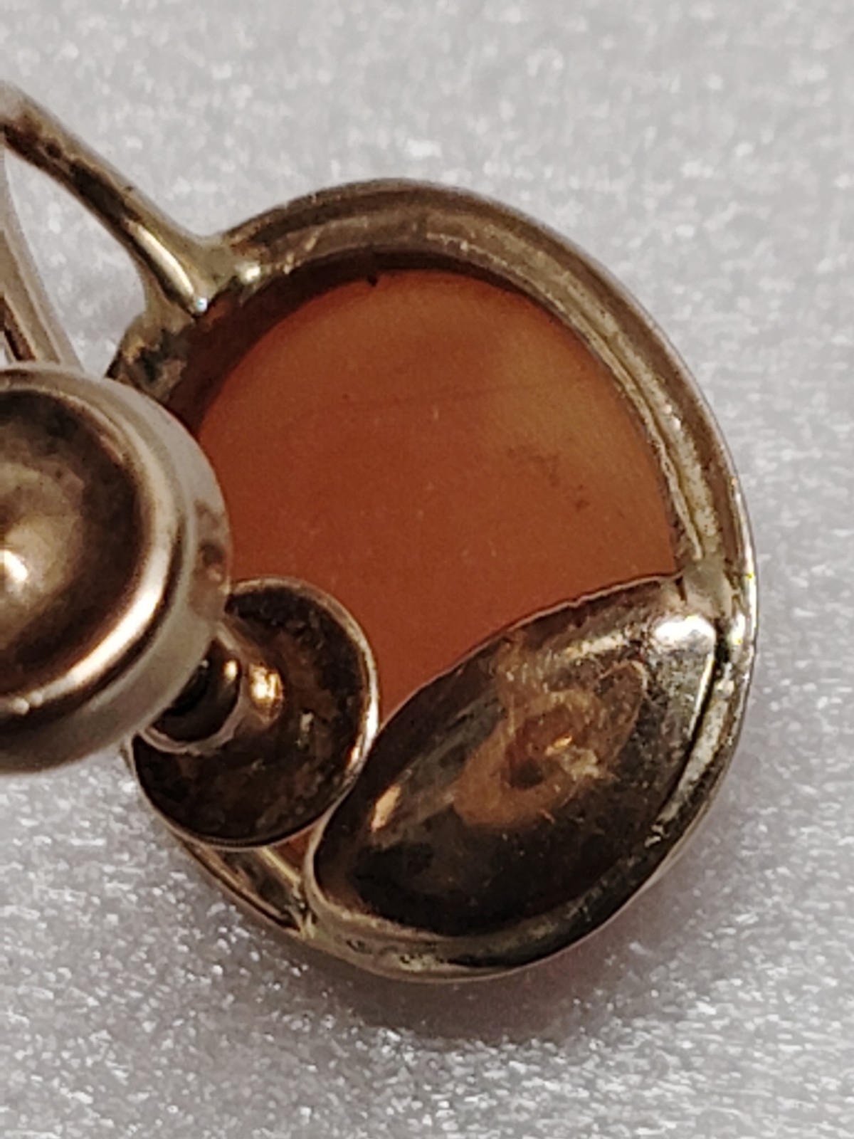 Vintage Cameo Screw Back Earrings, Womans Profile, BDA 10K Yellow Gold