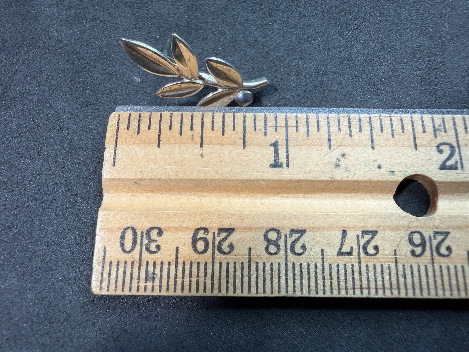 2.28g Vintage Sterling Silver 925 Leaf Branch Earrings Nature Botanical Design M