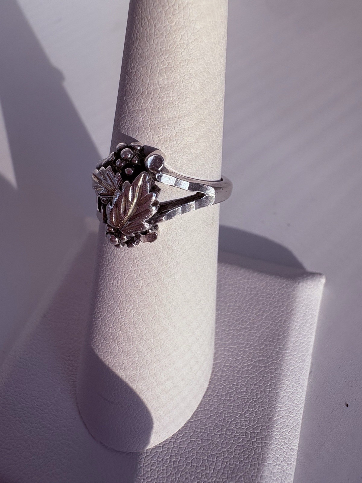 925 Sterling Silver Nature Leaf Grape Ring Size 5 3/4 Women’s Jewelry