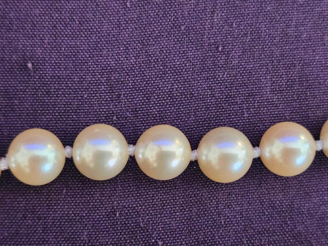 30″ Cream 1 cm Imitation Pearl Necklace with Fishhook Closure