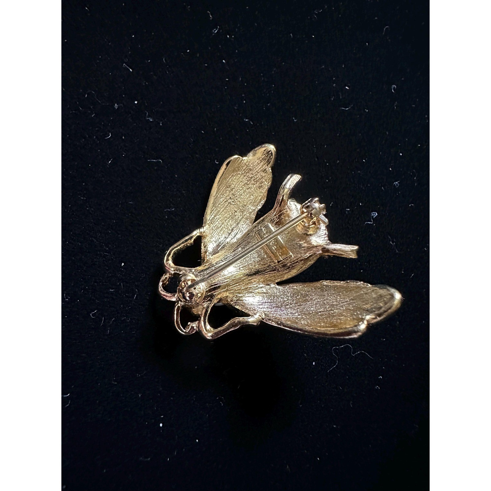 Trifari Bug Fly Bee Pin Gold Tone Pearl