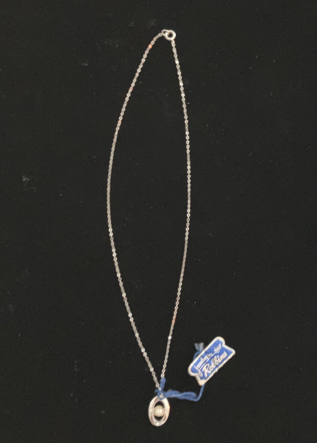 Vintage Jewelry By Robbins Attleboro Original Tag Pearl Sterling Silver Necklace