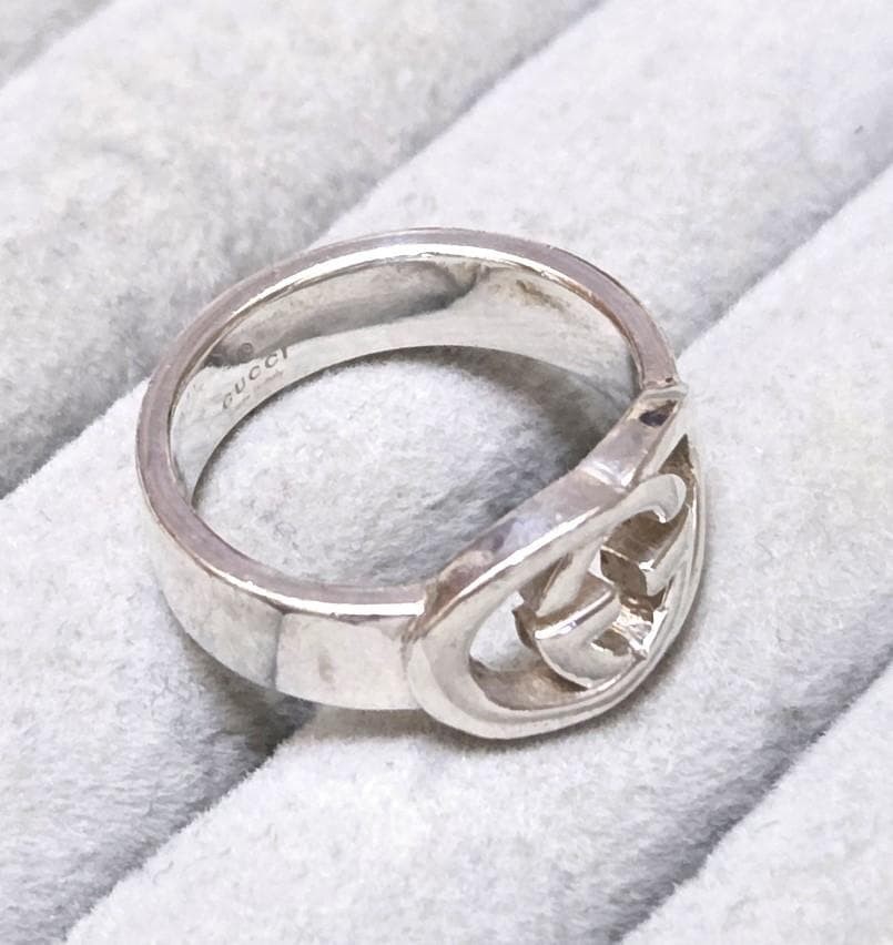 GUCCI Interlocking G SV925 Ring, Size 12 (approx.), 43777