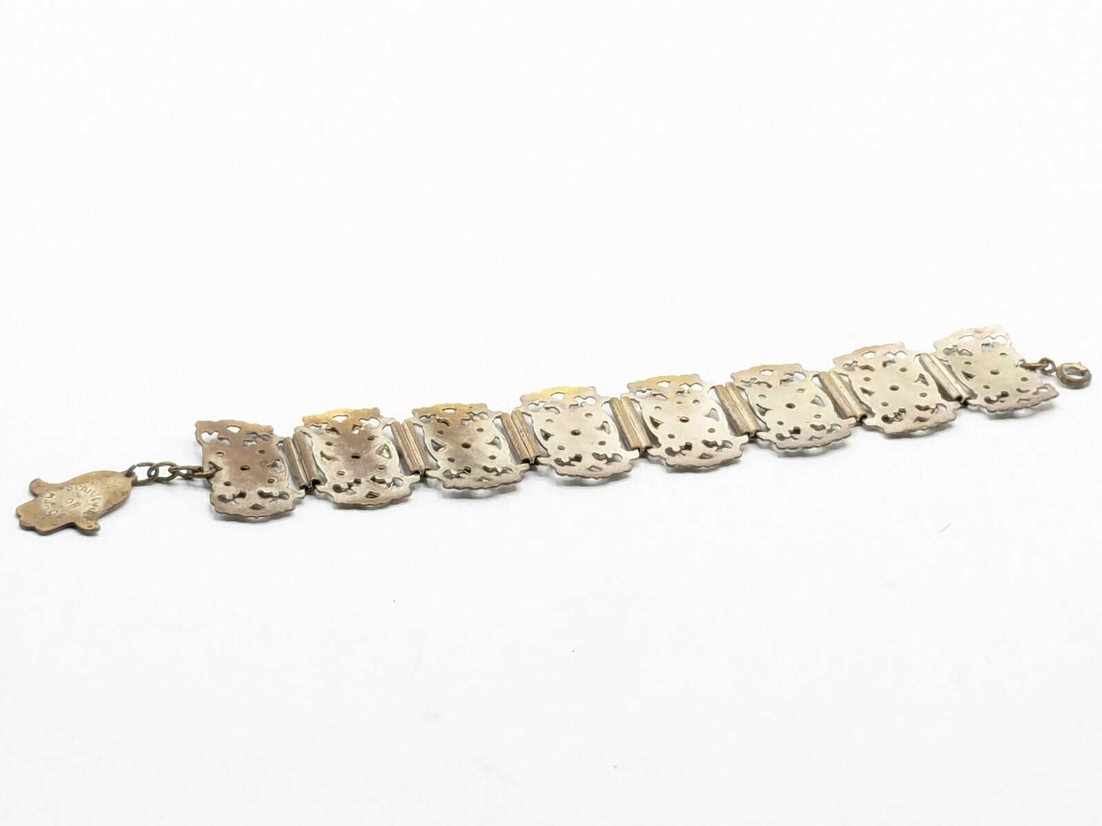 Vintage Souvenir De Maroc Brass Filigree Bracelet