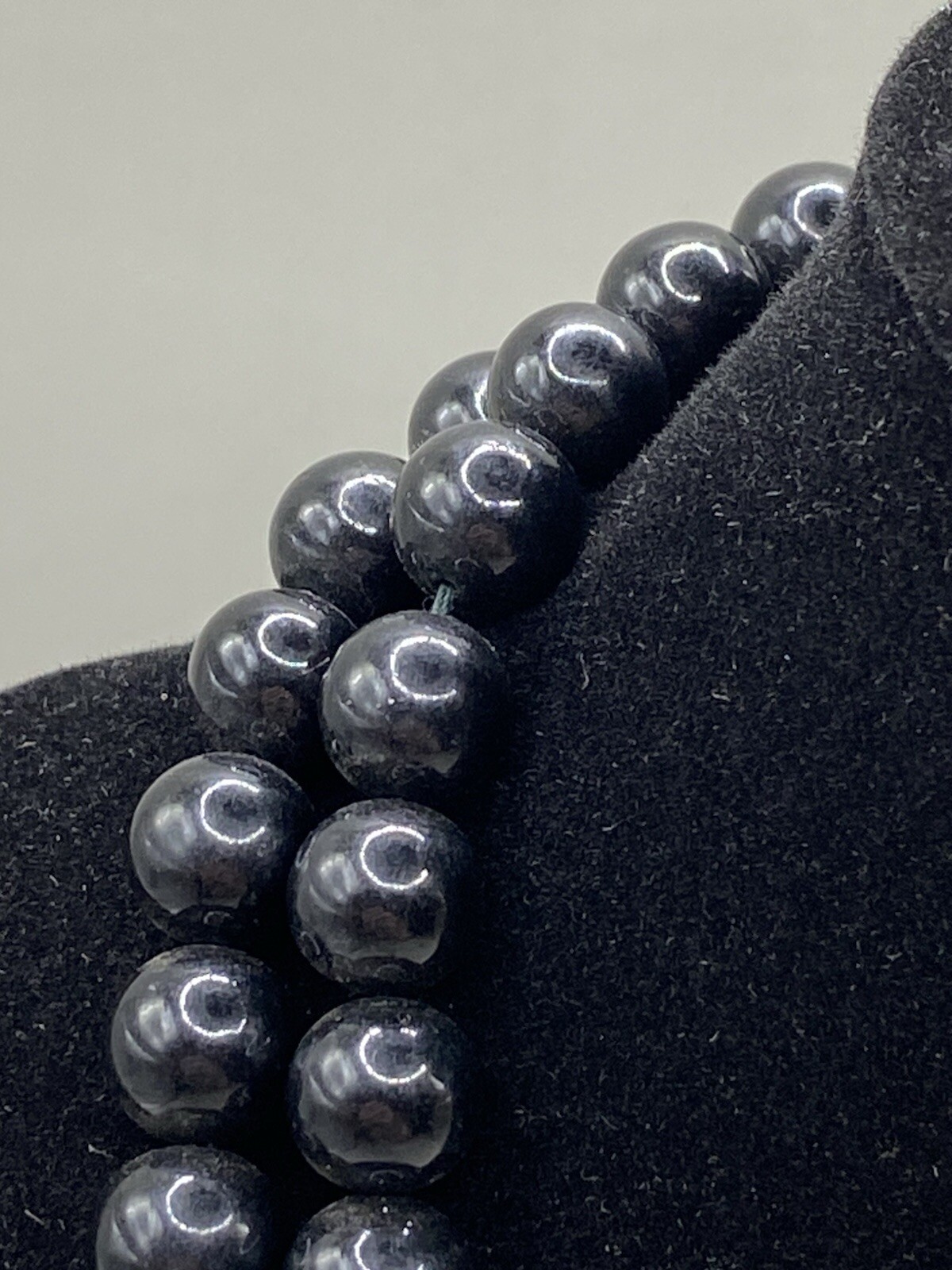 Vintage Classic Crystal Glass Faceted Bead 50/60s Necklace Black Japan