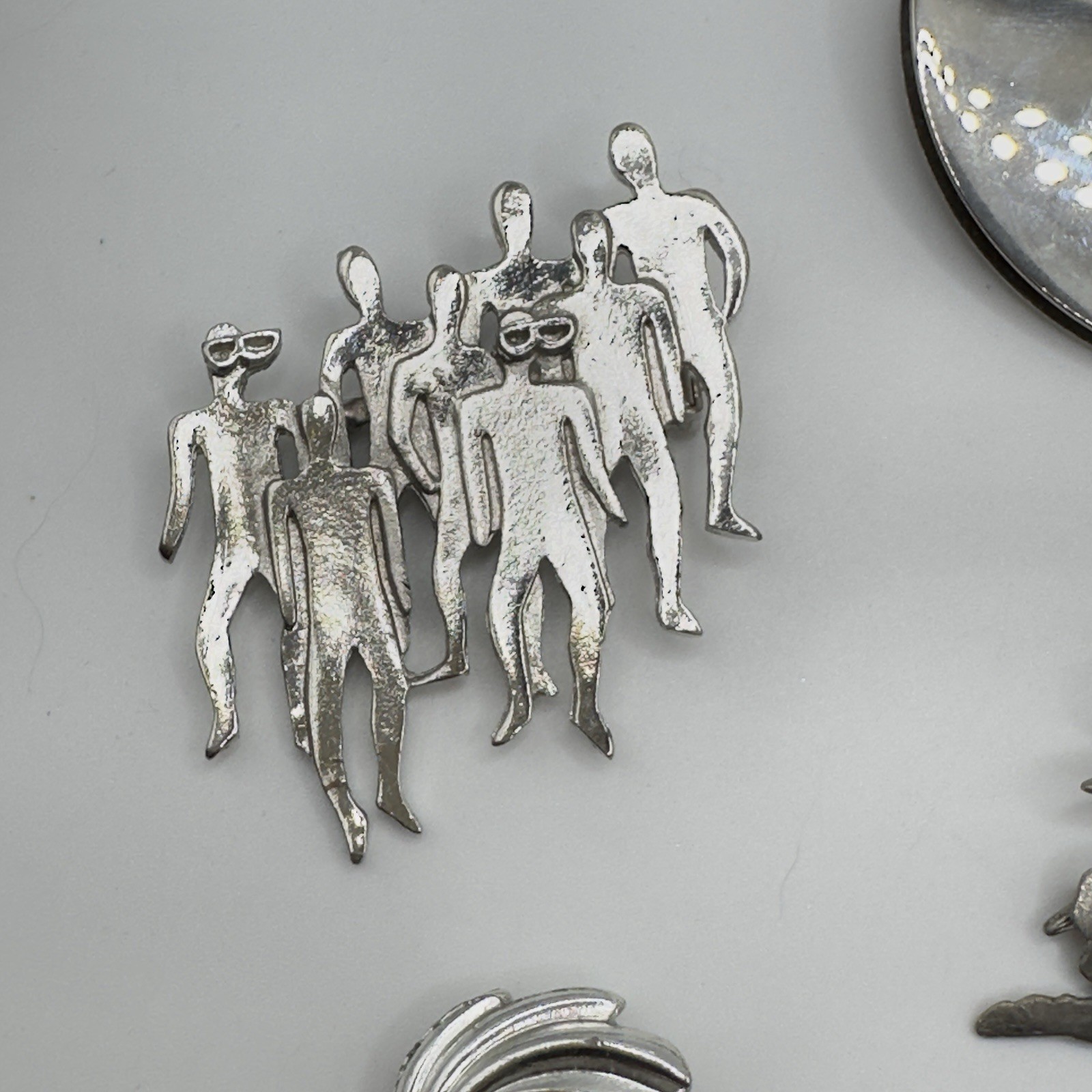 Abstract Modernist Brooch Pins Lot of 9 Vintage 60’s-80’s Silver Tone Geometric