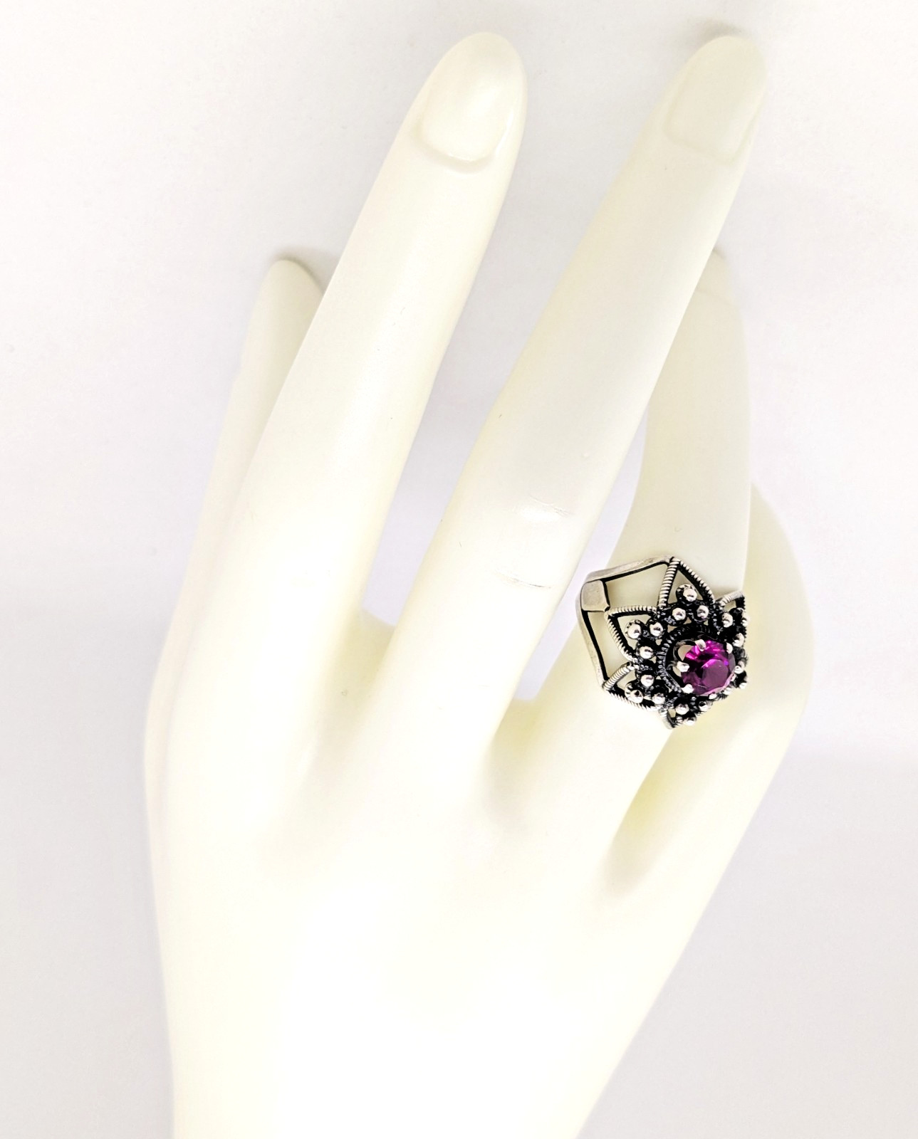 Vintage Elegant Soviet RING Silver⭐875 stamp Star USSR-size: 6.25US (17mm)| UA#4