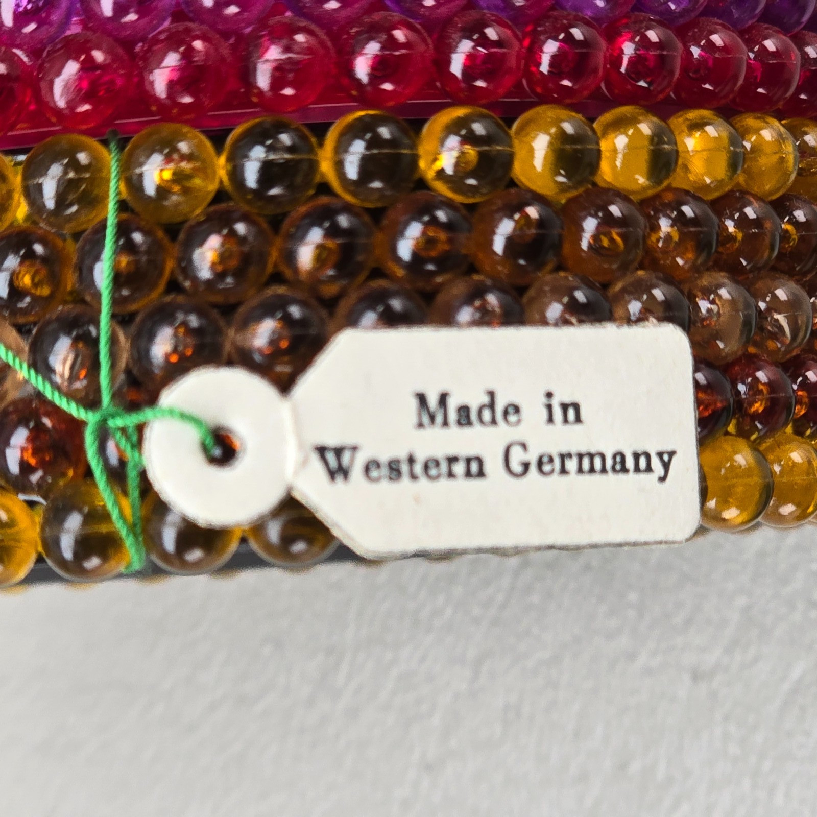 Vintage Acrylic Bangle Bracelet Lot West Germany Red Green Yellow Size 8