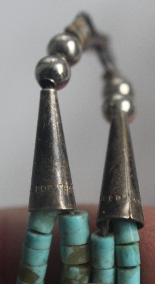 7 Different S silver and Turquoise Beads Necklaces Lot