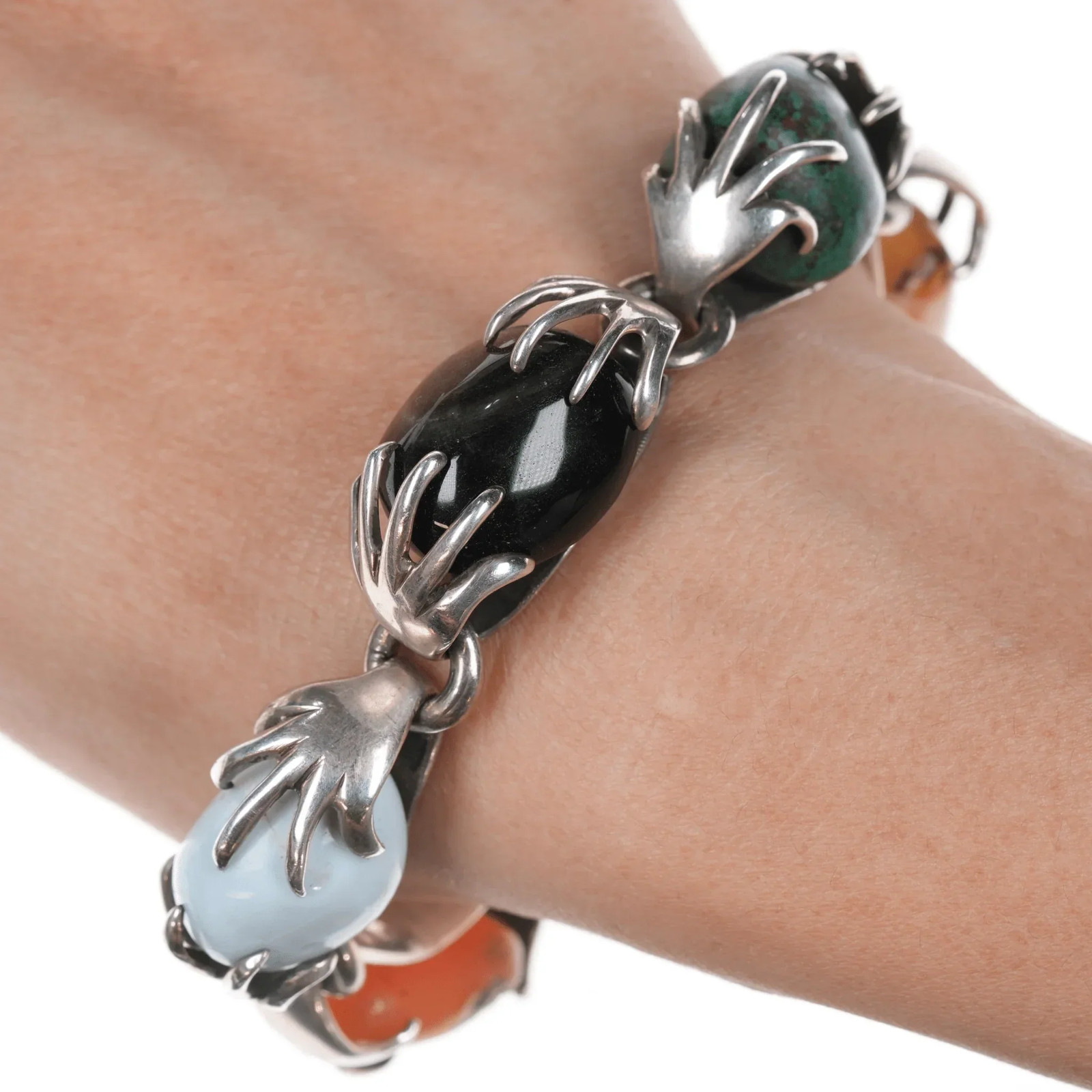 6.625″ Vintage Los Castillo Sterling Multi-stone bracelet