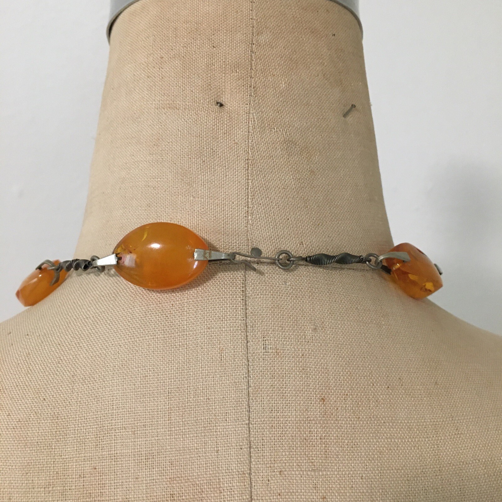 ANTIQUE AMBER NECKLACE BUTTERSCOTCH + SILVER CHAIN STAMPED 9RK