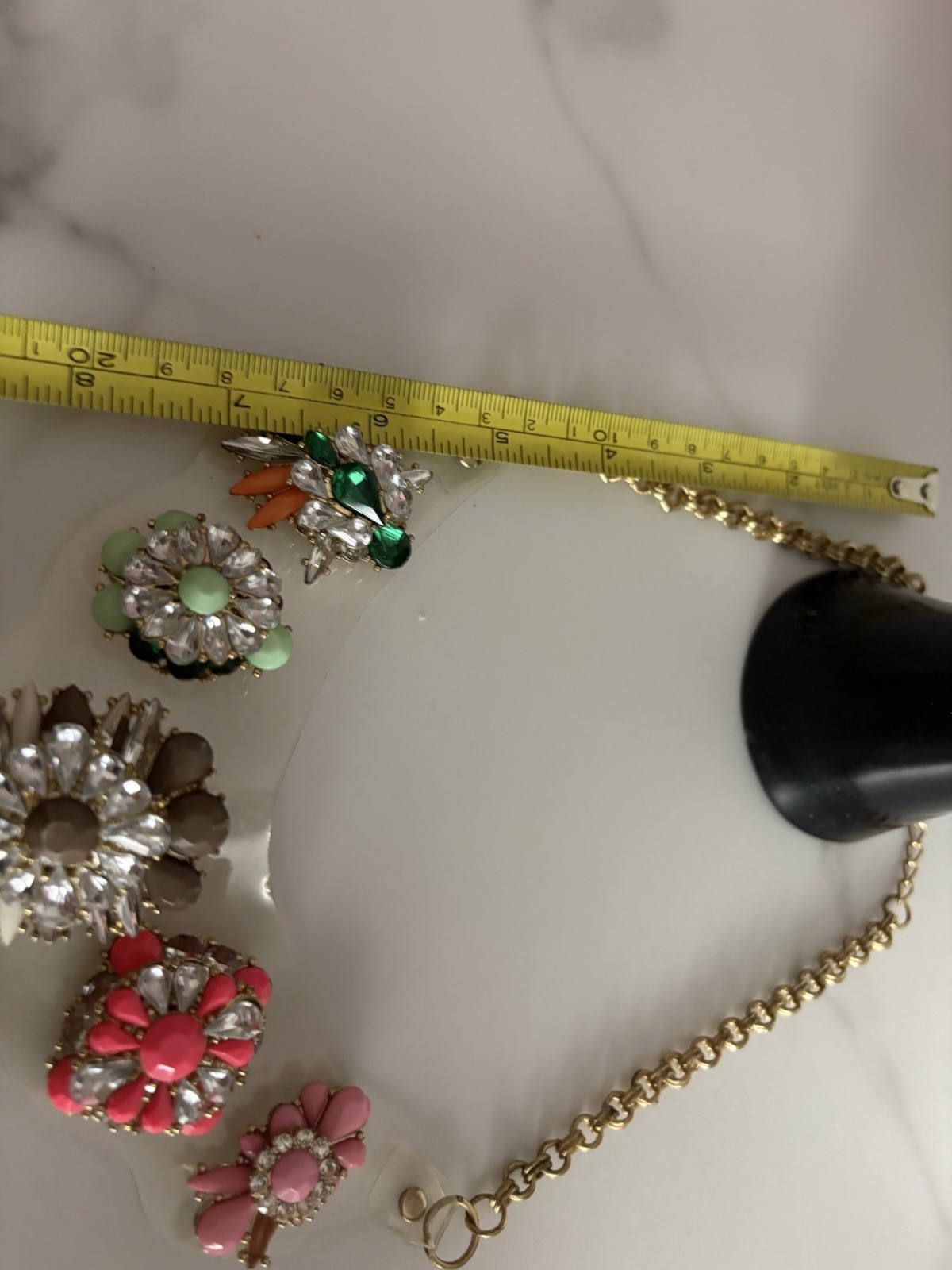 Vintage Statement Multicolor Floral Glass Bib Necklace for Women 19-24″