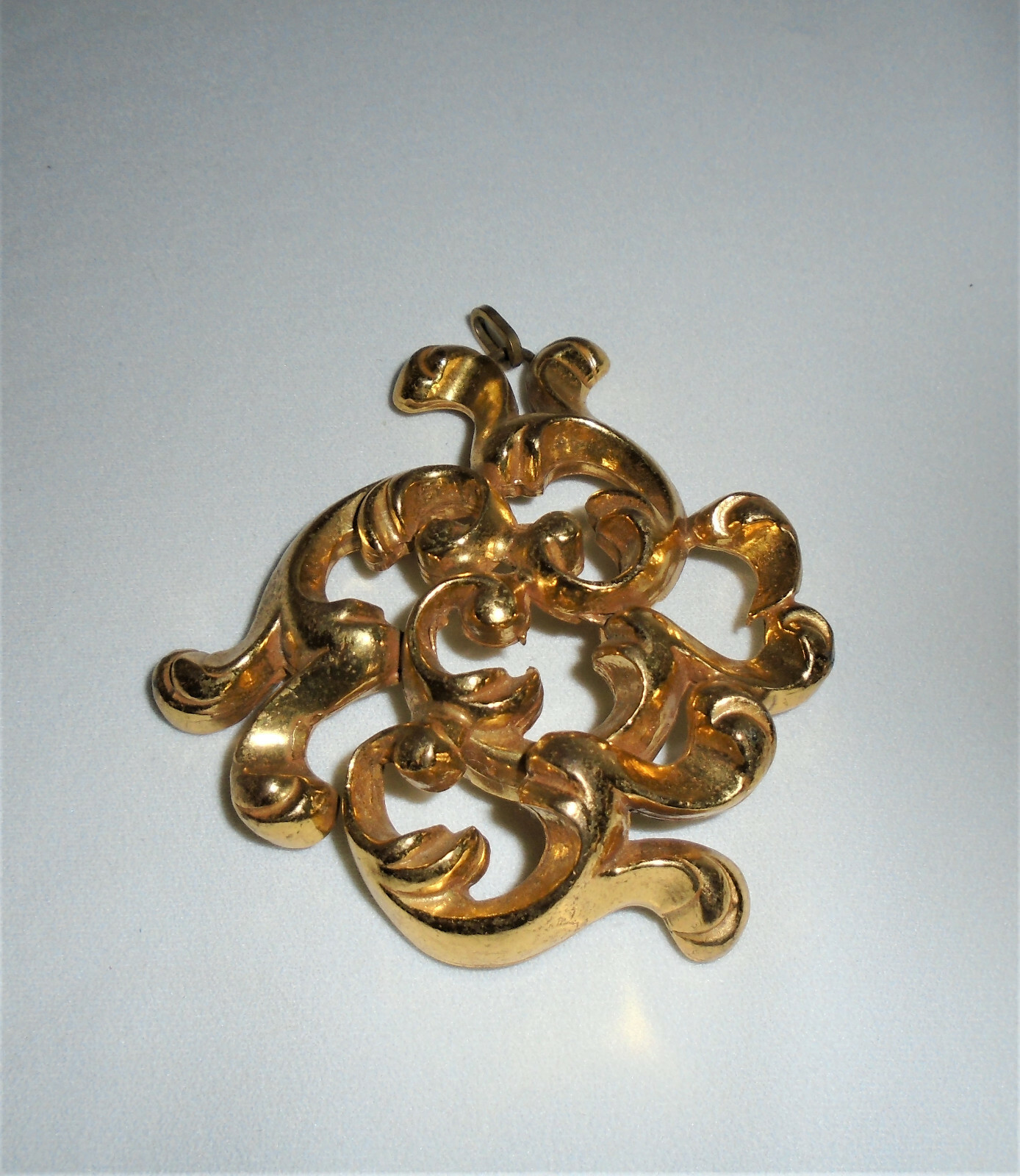 Vintage Zentall Statement Pendant Plumes Art Nouveau Style 1970s