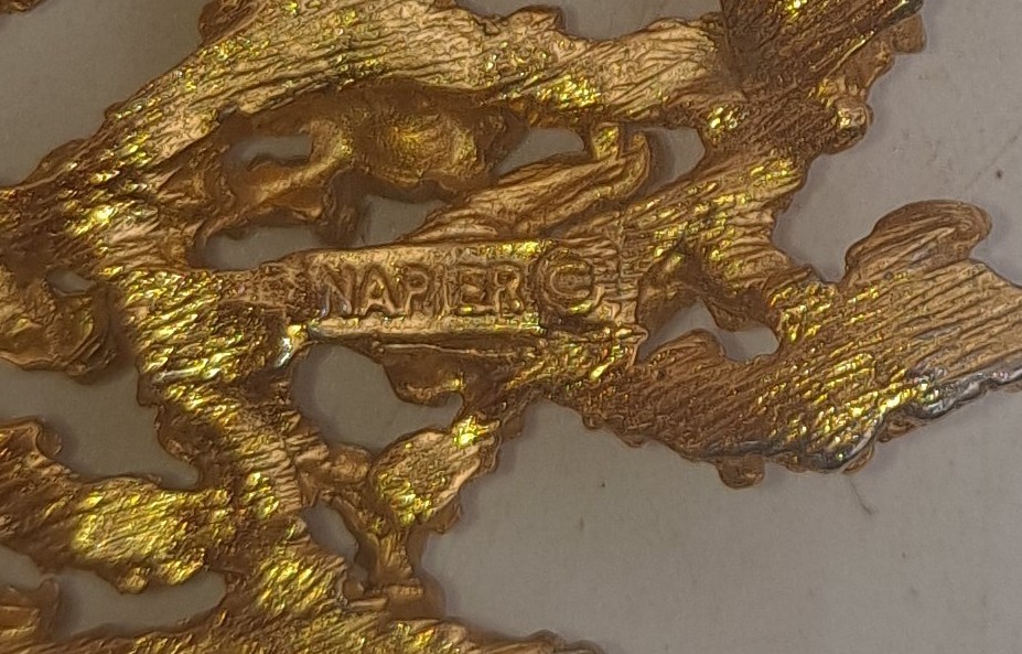 Vtg 1971 Napier “Sea Fern” Gold Tone Necklace Designed by Eugene Bertolli