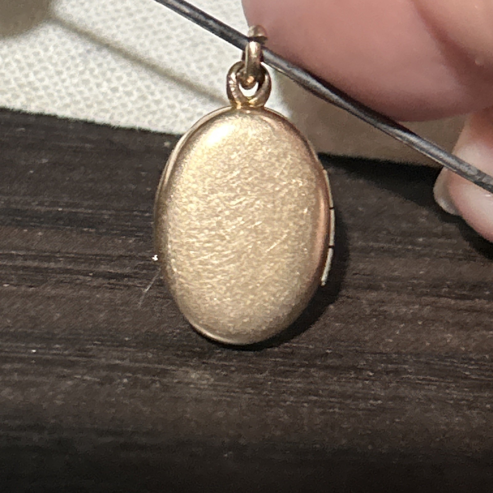 Antique 2g Victorian Rose Gold Filled Oval Locket Fluer de Lis Paste Stones Tiny
