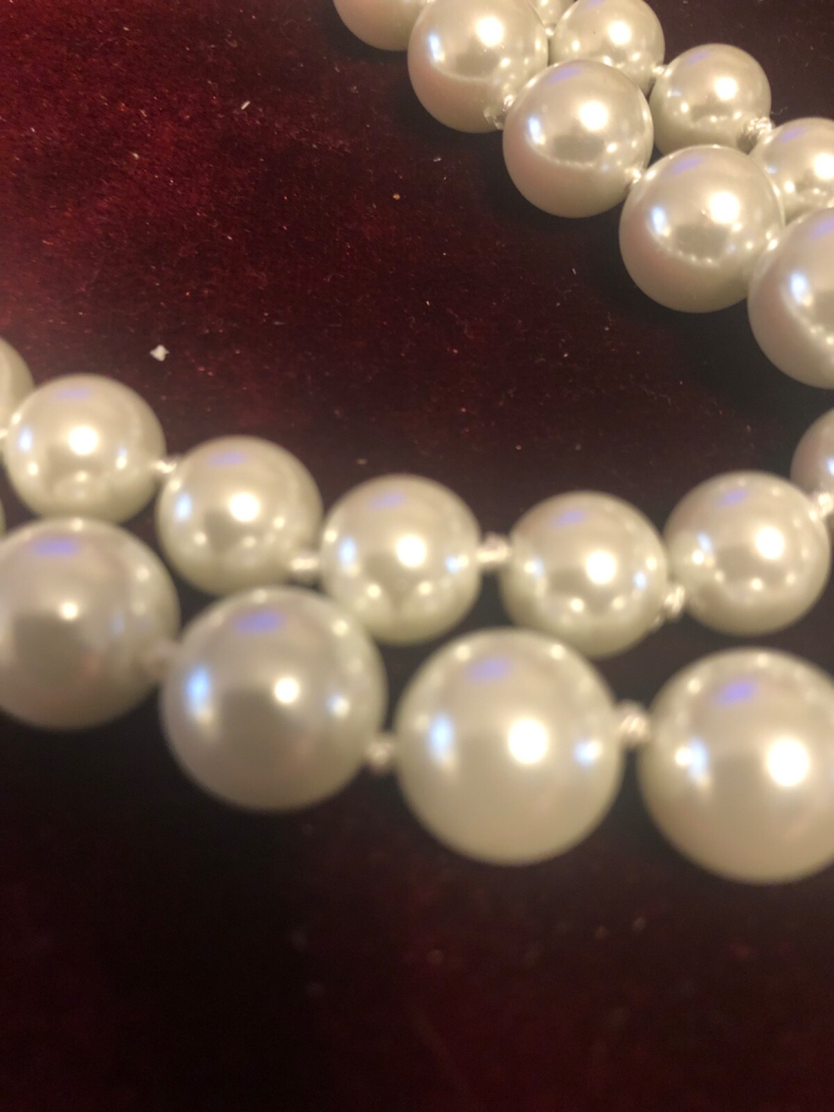 monet 18″ double strand knotted glass pearls NWT bright white with hang tag