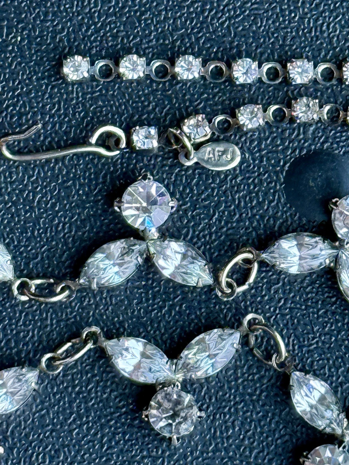 Vintage Designer Jewelry Lot Smoky Grey Rhinestone Necklace Brooch Earrings. A