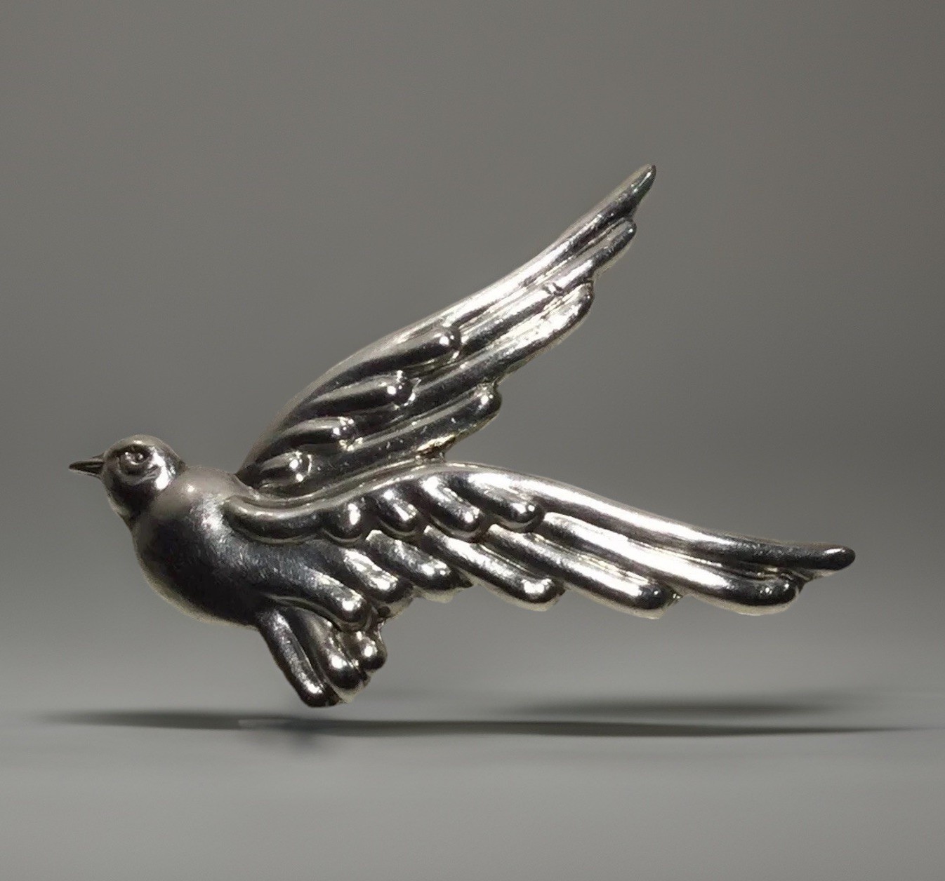 Vtg Modernist LOS CASTILLO Handmade Taxco DOVE BIRD Brooch 925 Sterling 6.35g