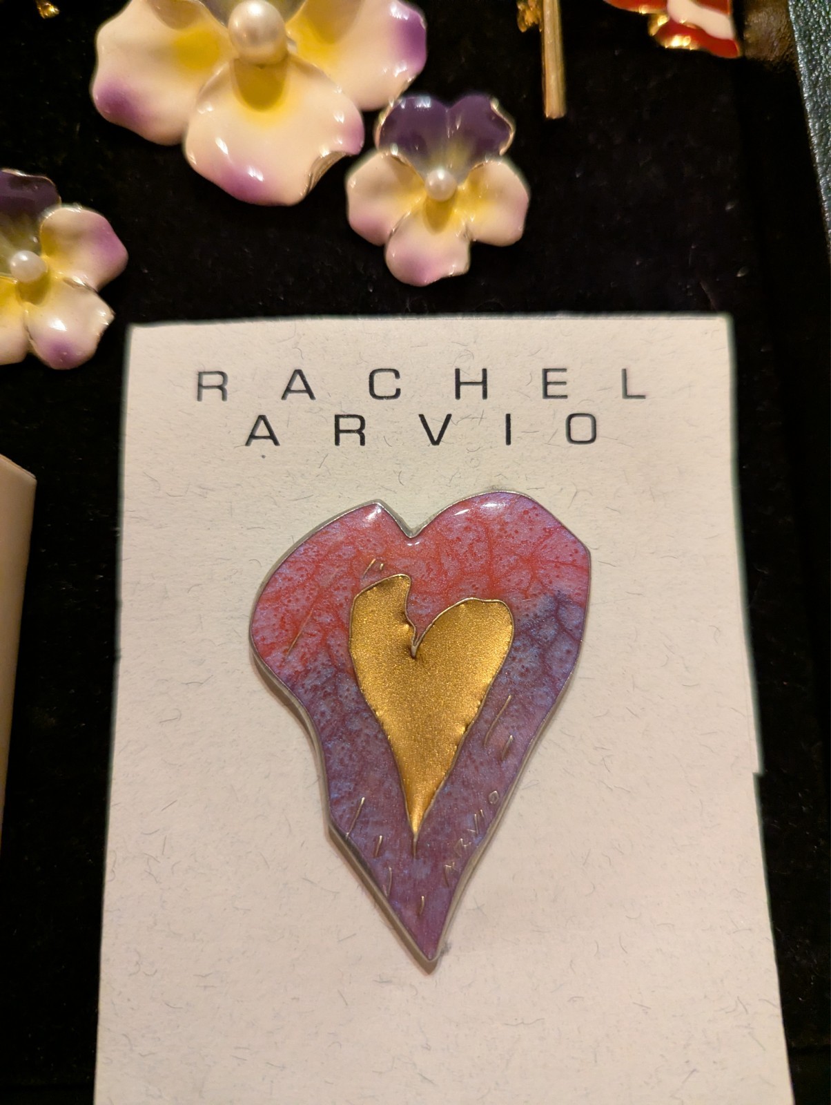 Vtg Enamel & Cloisonne Jewelry Lot 16 pieces Pansies!
