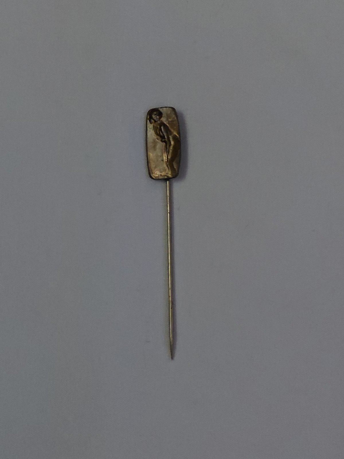 1915 Art Nouveau Edwardian Era, Stick Pin. Brass, Bronze, Gold Wash.