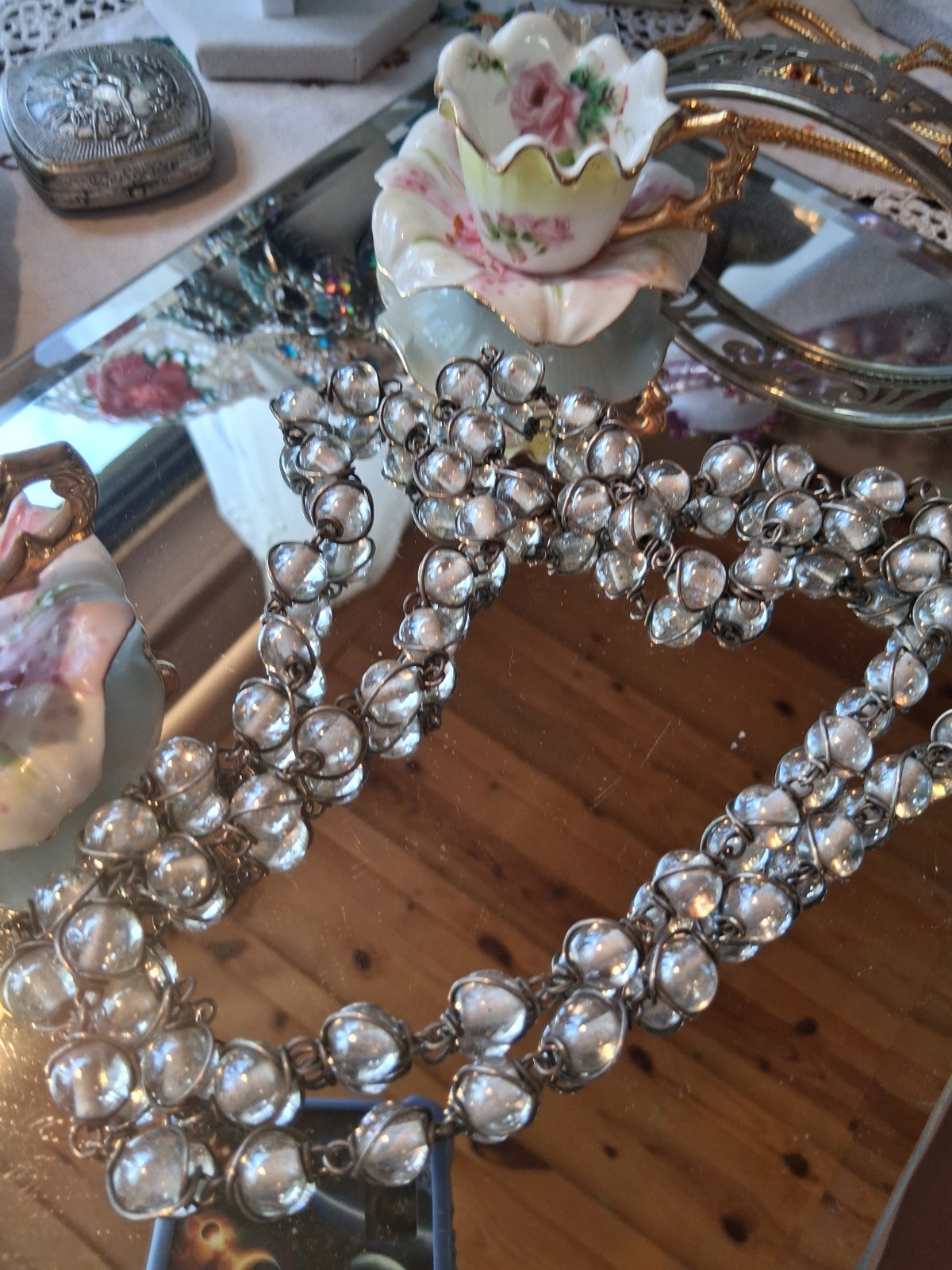 VIntage Pools of Light Necklace 22 Inches, Wire Wrapped GORGEOUS