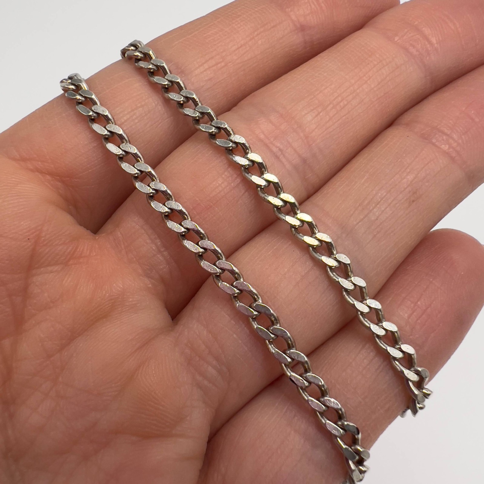 Vintage Sterling Silver 925 Figaro Chain Necklace 18.8″ Ukraine Marked 11.4gr